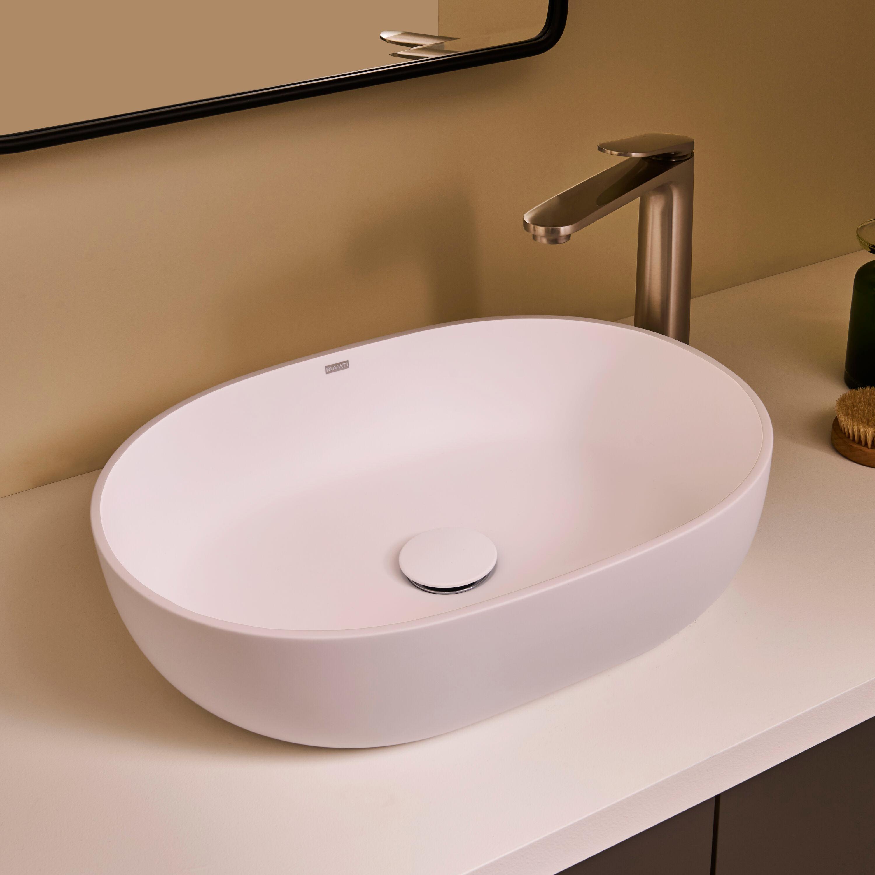 Ruvati 19-inch epiStone Solid Surface Modern Bathroom Vessel Sink