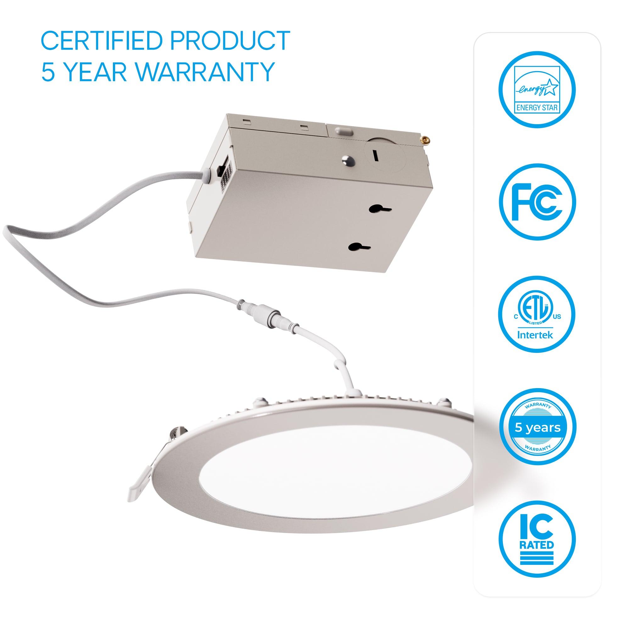 Infibrite IB-002-1-12W-HLW-24PK 6'' Tunable Color Temperature Dimmable Air-Tight IC Rated LED Canless Recessed Lighting Kit (Set of 24)