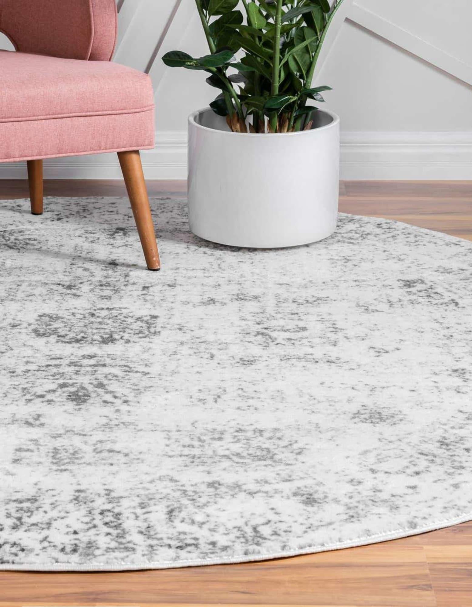 Unique Loom Sofia Collection Area Rug - Casino (3' 3" Round Gray/Beige)
