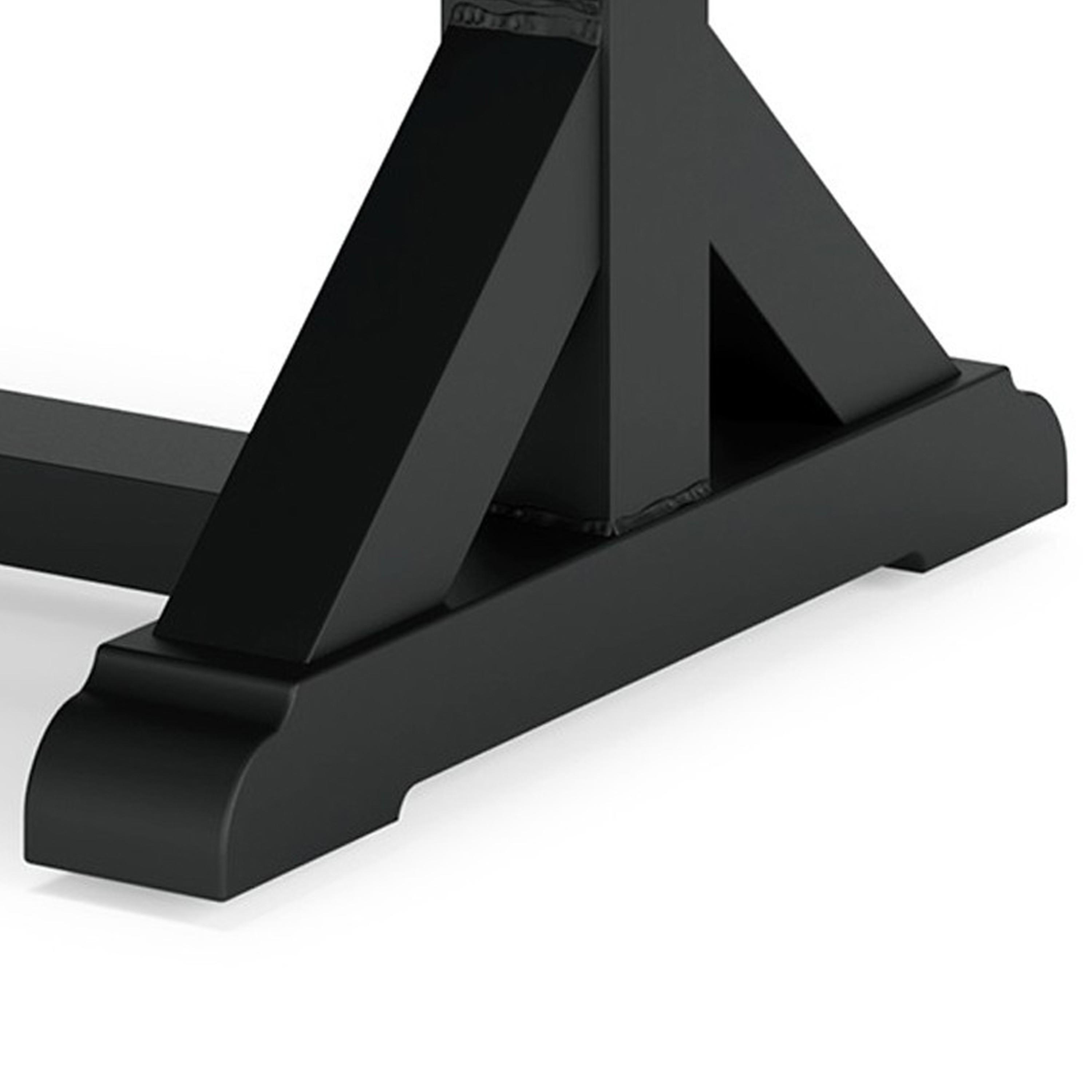 Black and Gray Rectangular Outdoor Coffee Table with Porcelain Top