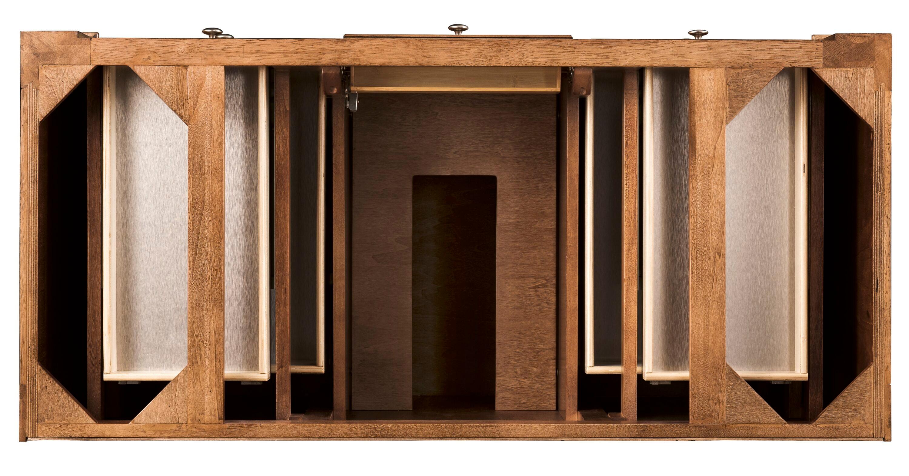 Saddle Brown 48" Single Freestanding Bathroom Vanity Base with Veneer