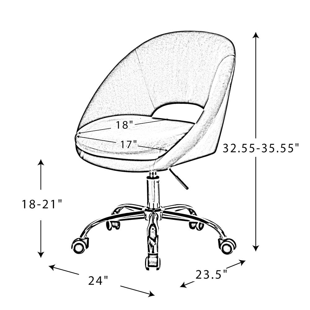 Velvet Swivel Rolling Home Office Chair Height Adjustable Computer Task Chair Metal Base Bedroom Orange