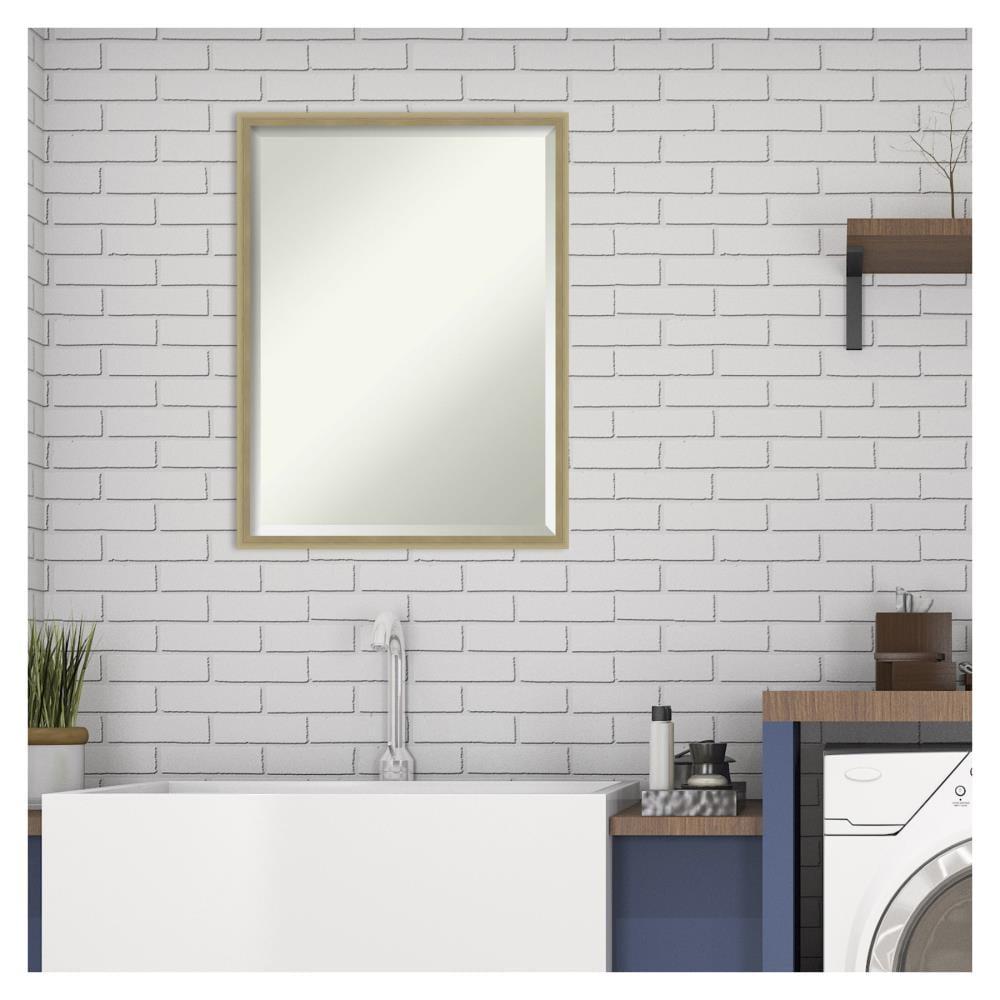 Elegant Bronze & Gold Wood Bathroom Vanity Mirror 19x25