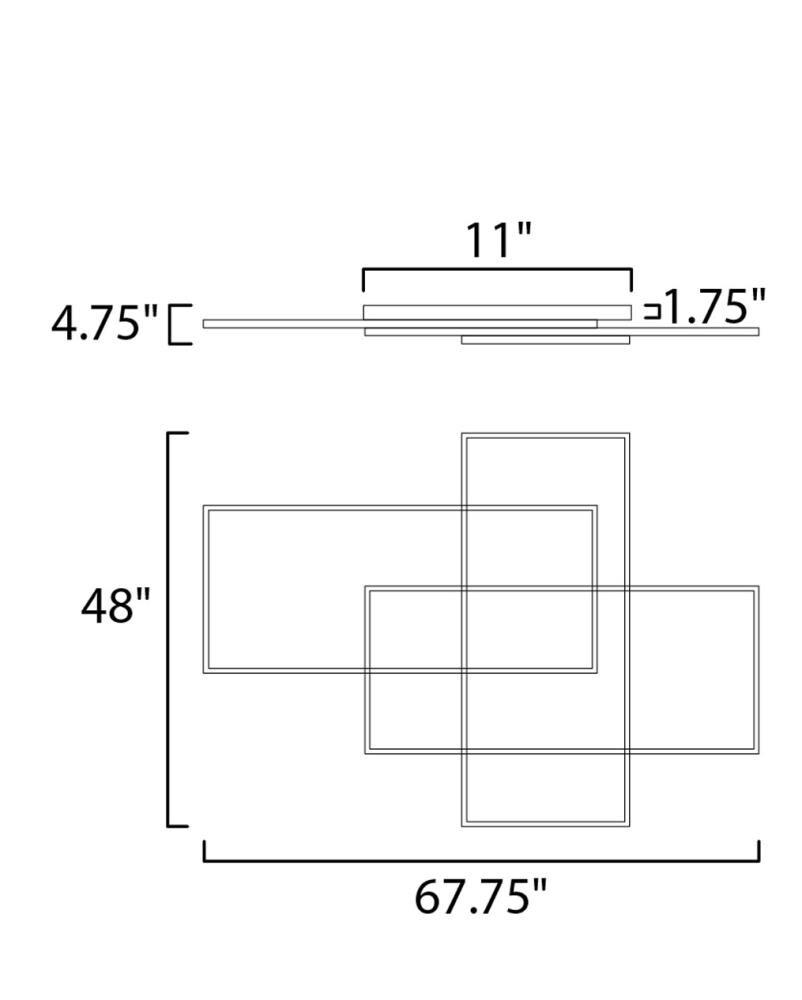 -147W 1 Led Flush Mount-48 Inches Wide By 4.75 Inches High-Champagne Finish Et2 Lighting E21519-Chp