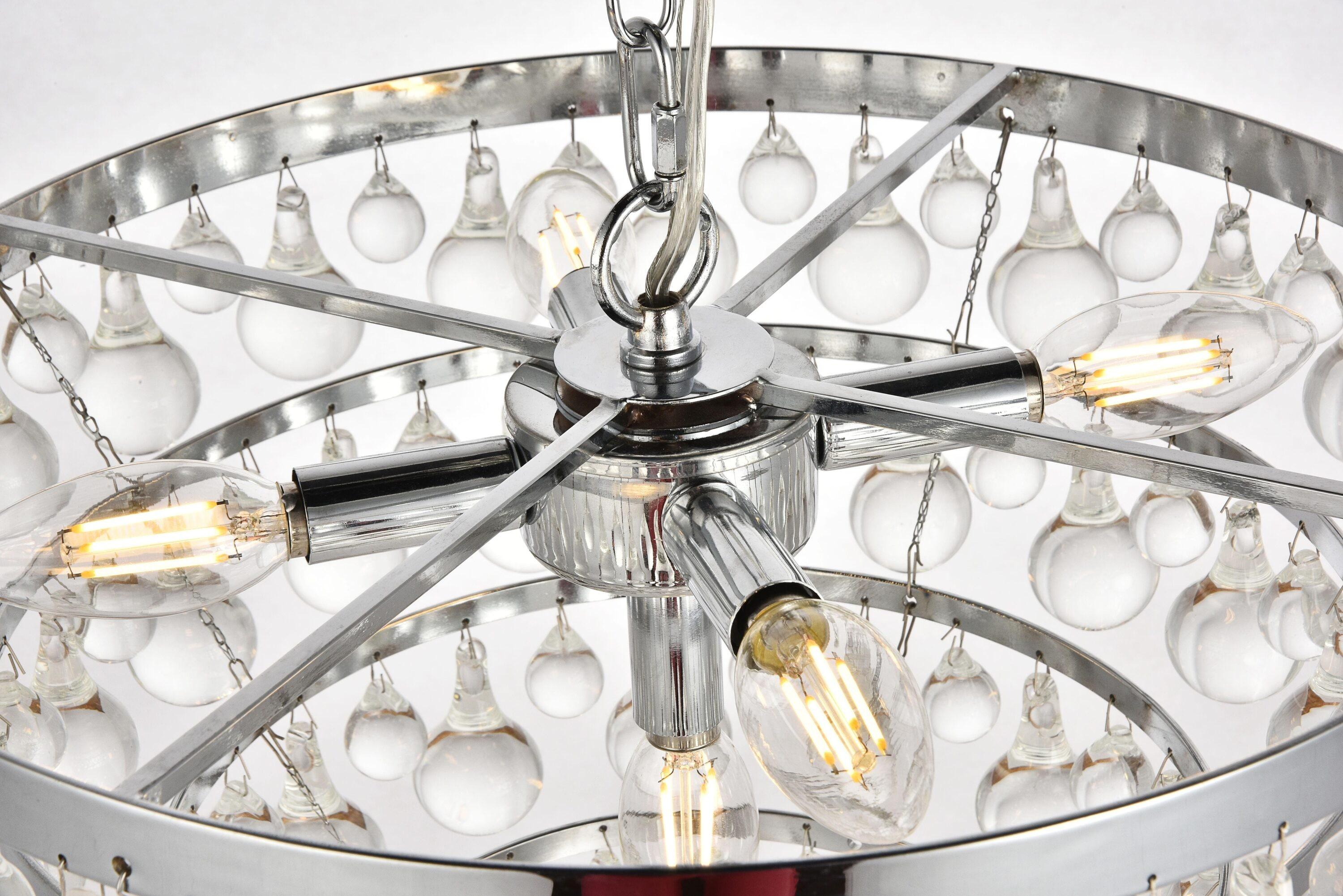 Elegant Lighting Kora Collection Pendant D17 H10.9 Lt:5 Chrome Finish