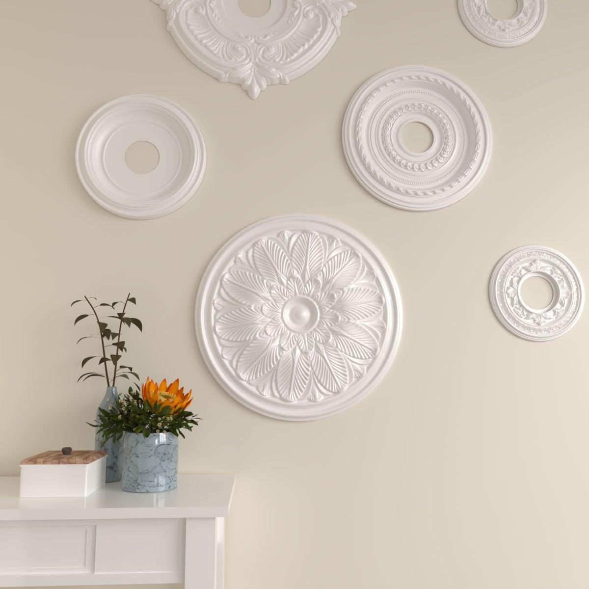 Ekena Millwork Endurathane Alexa Ceiling Medallion, 30 3/4"W x 21/14"H x 3 7/8"ID x 1 5/8"P (Fits Canopies up to 5 5/8"), Hand-Painted Pharaohs Gold Finish CM22BO