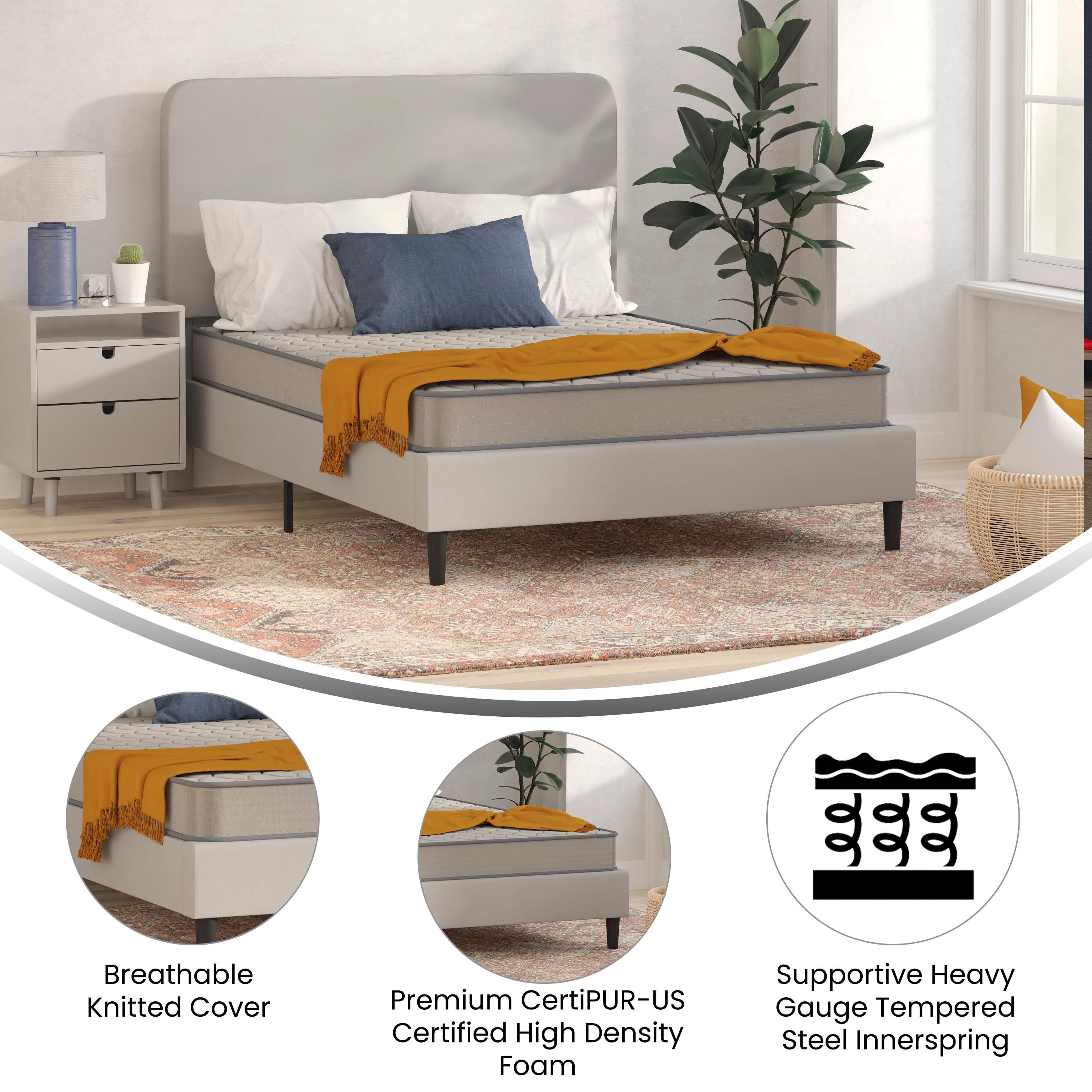 Flash Furniture Capri Comfortable Sleep 6 Inch CertiPUR-US Certified Spring Mattress, Full Mattress in a Box