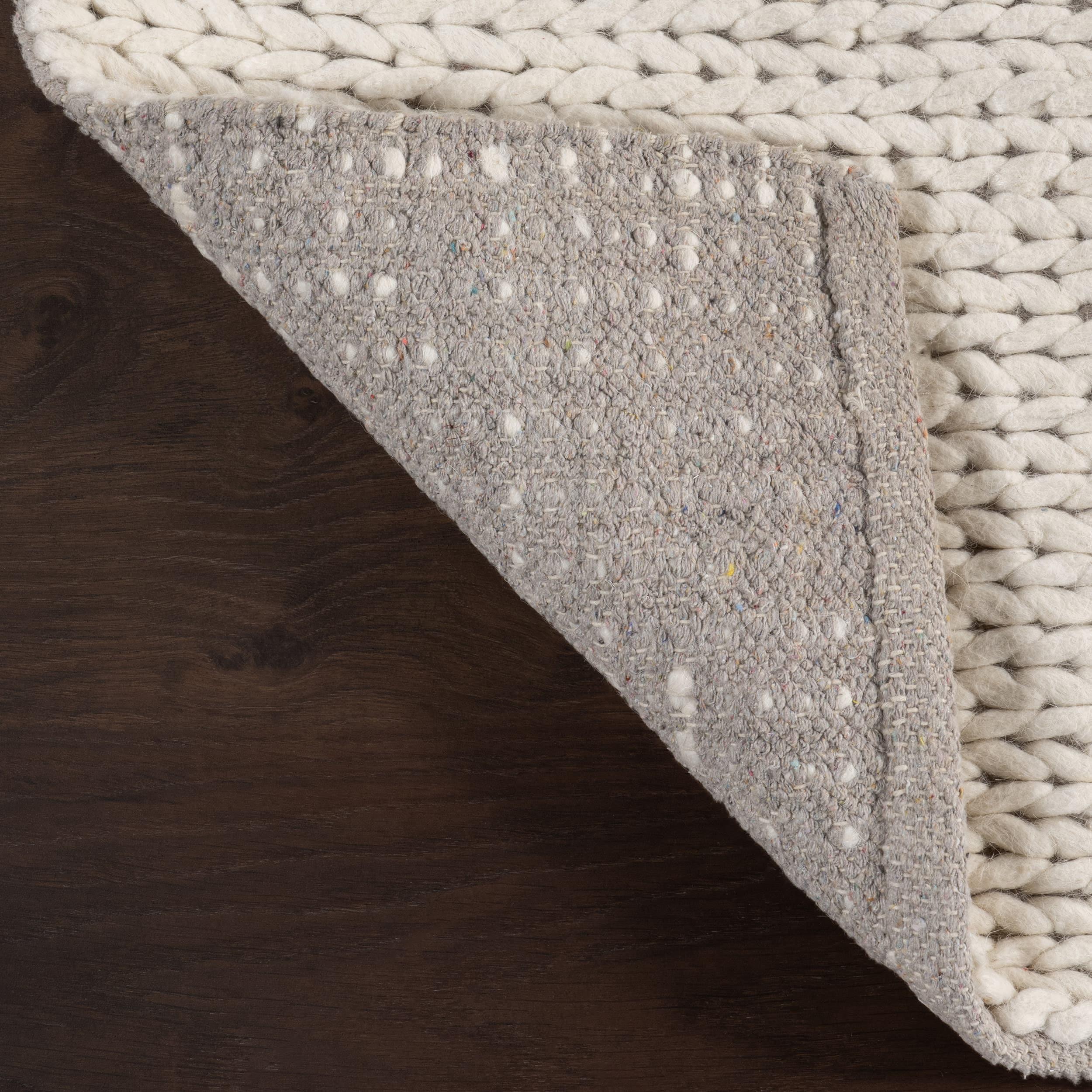 nuLOOM Penelope Braided Wool Off White 6' x 9' Farmhouse Area Rug