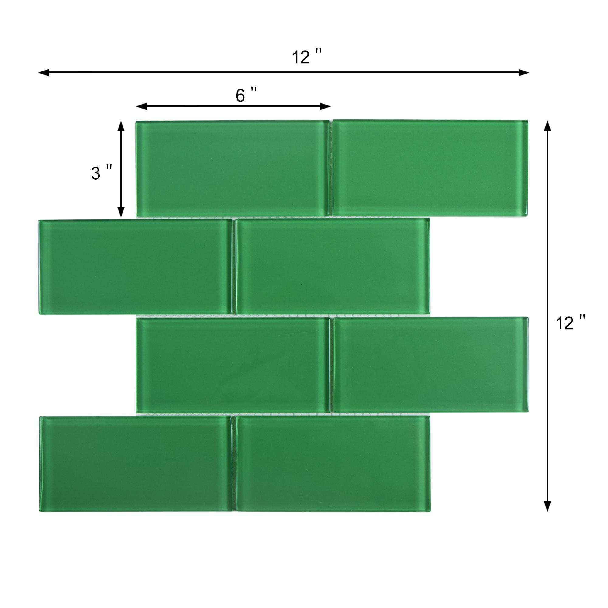 Premium 3" x 6" Straight Edge Glass Mosaic Subway Tile