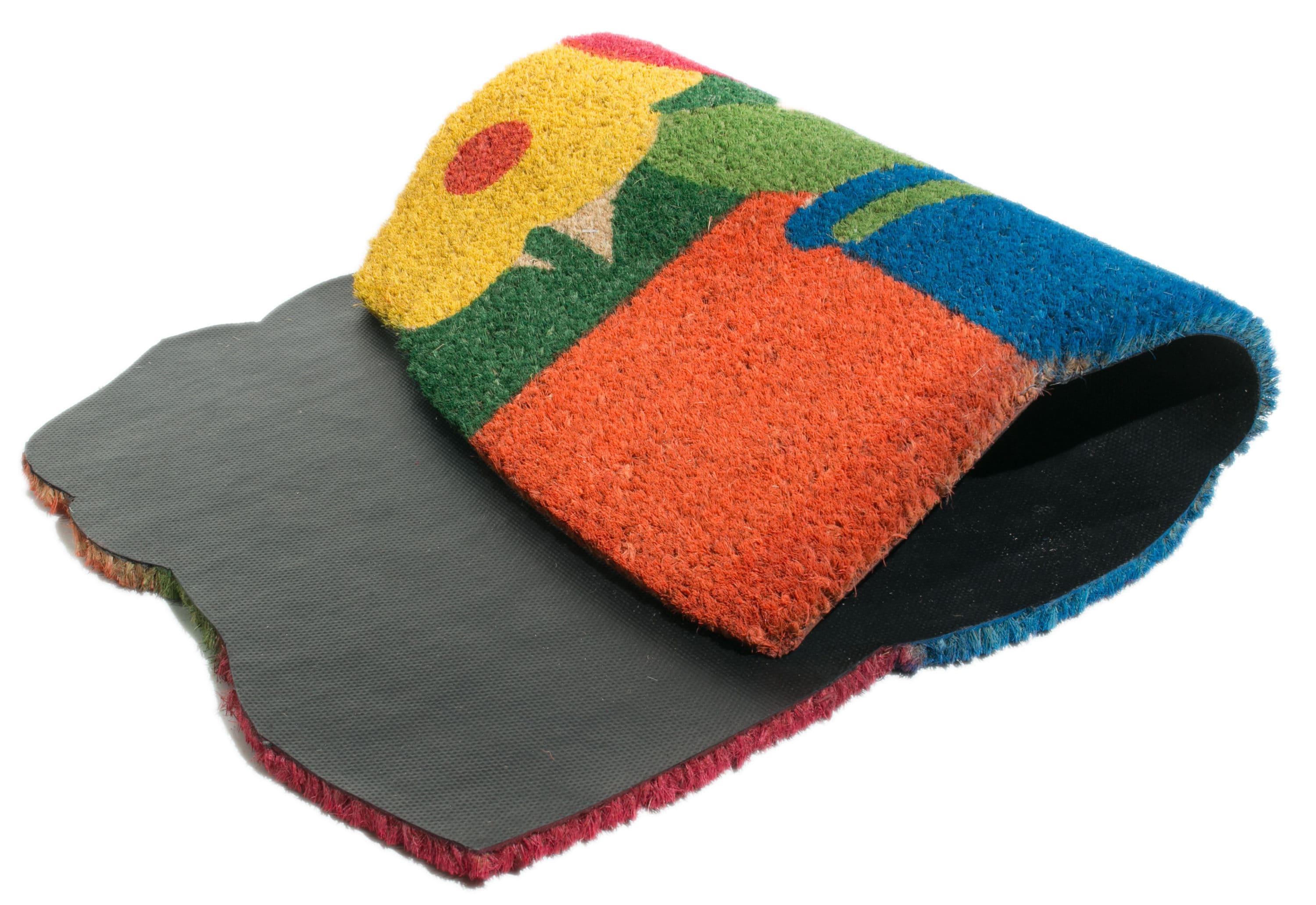 Imports D√©cor Vinyl Backed Coir Doormat, Flower Pots, 18 by 30-Inch