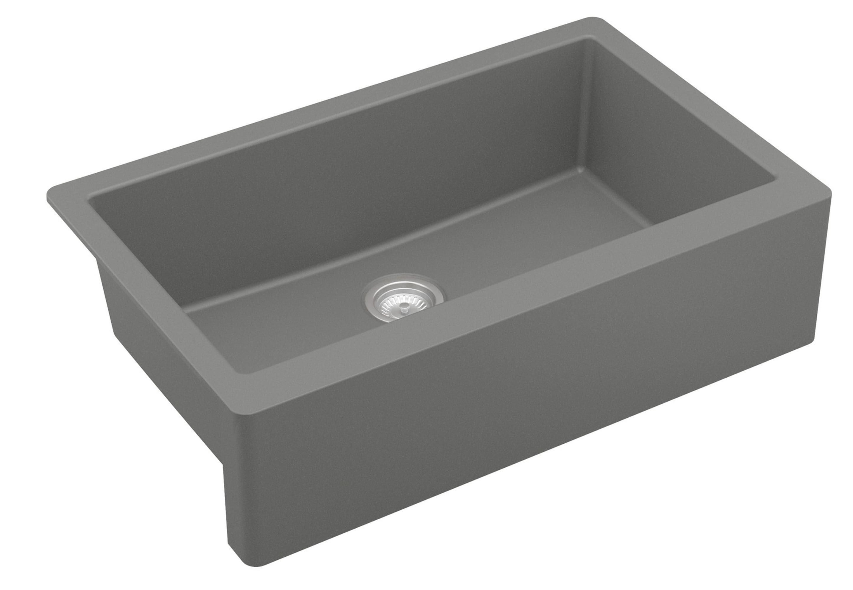 Karran Farmhouse/Apron-Front Quartz Composite 34'' X 21-1/4'' Single Bowl Kitchen Sink