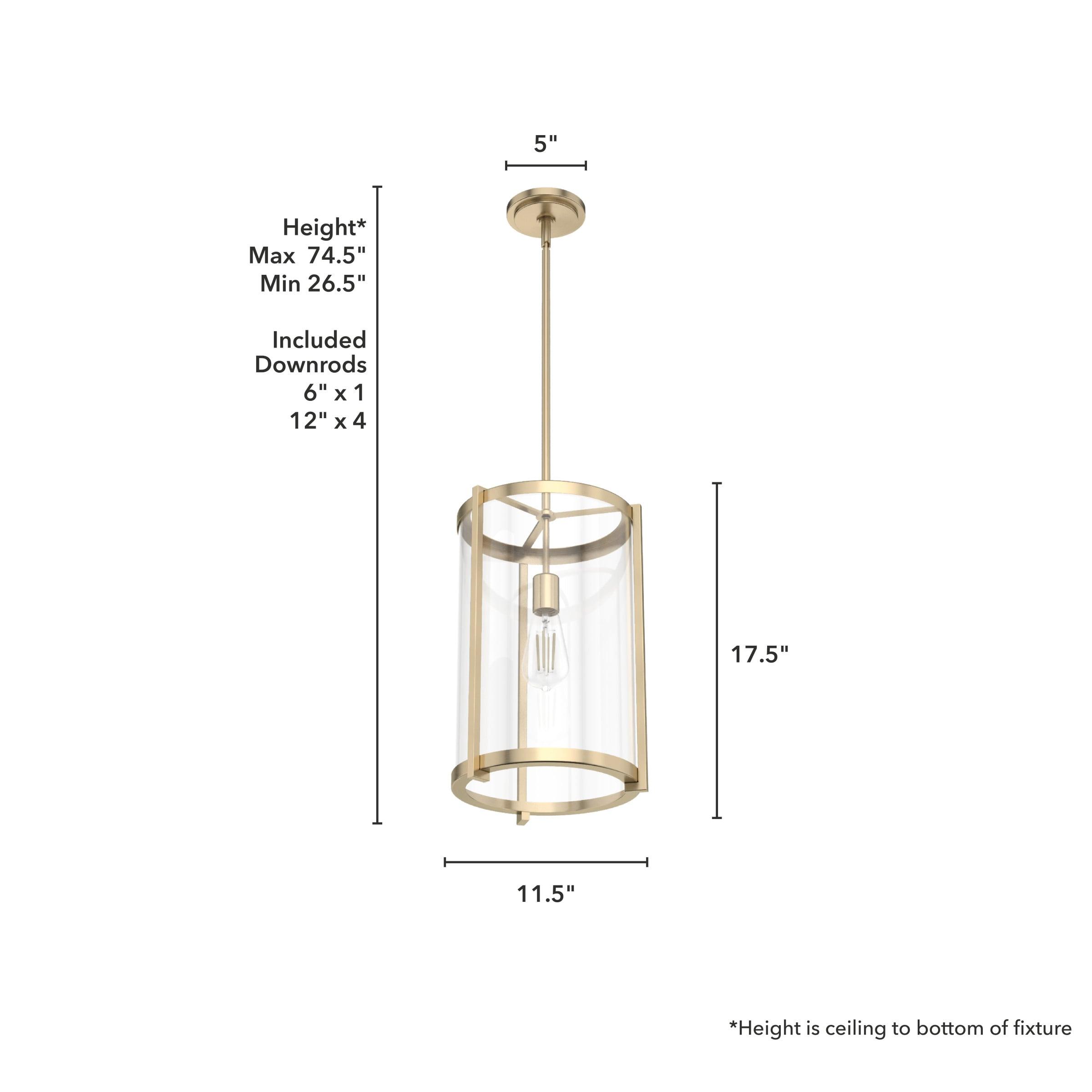 Hunter - Astwood 1-light Alturas Gold, Medium Size Pendant Light, Dimmable, Caged Style, Cylinder Shaped, for Bedrooms, Kitchens, Dining, Living Rooms - 19951