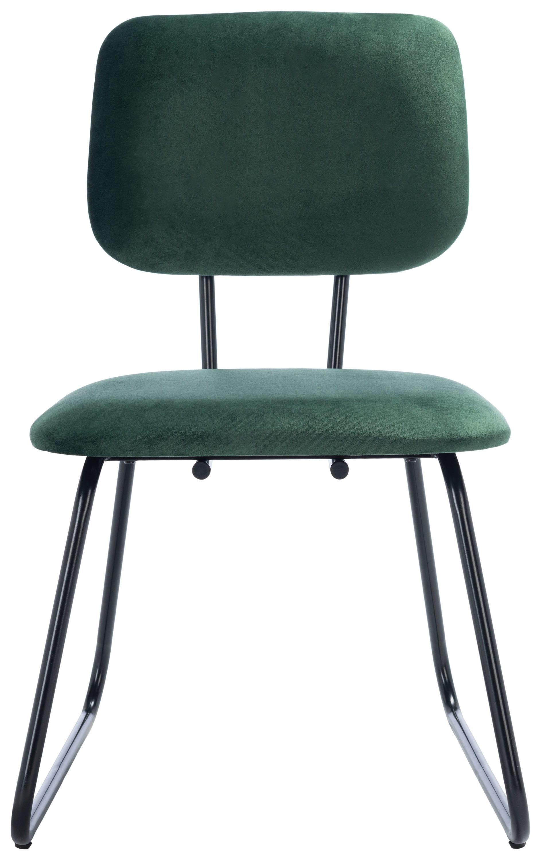 Chavelle Side Chair (Set Of 2) - Malachite Green/Black - Safavieh