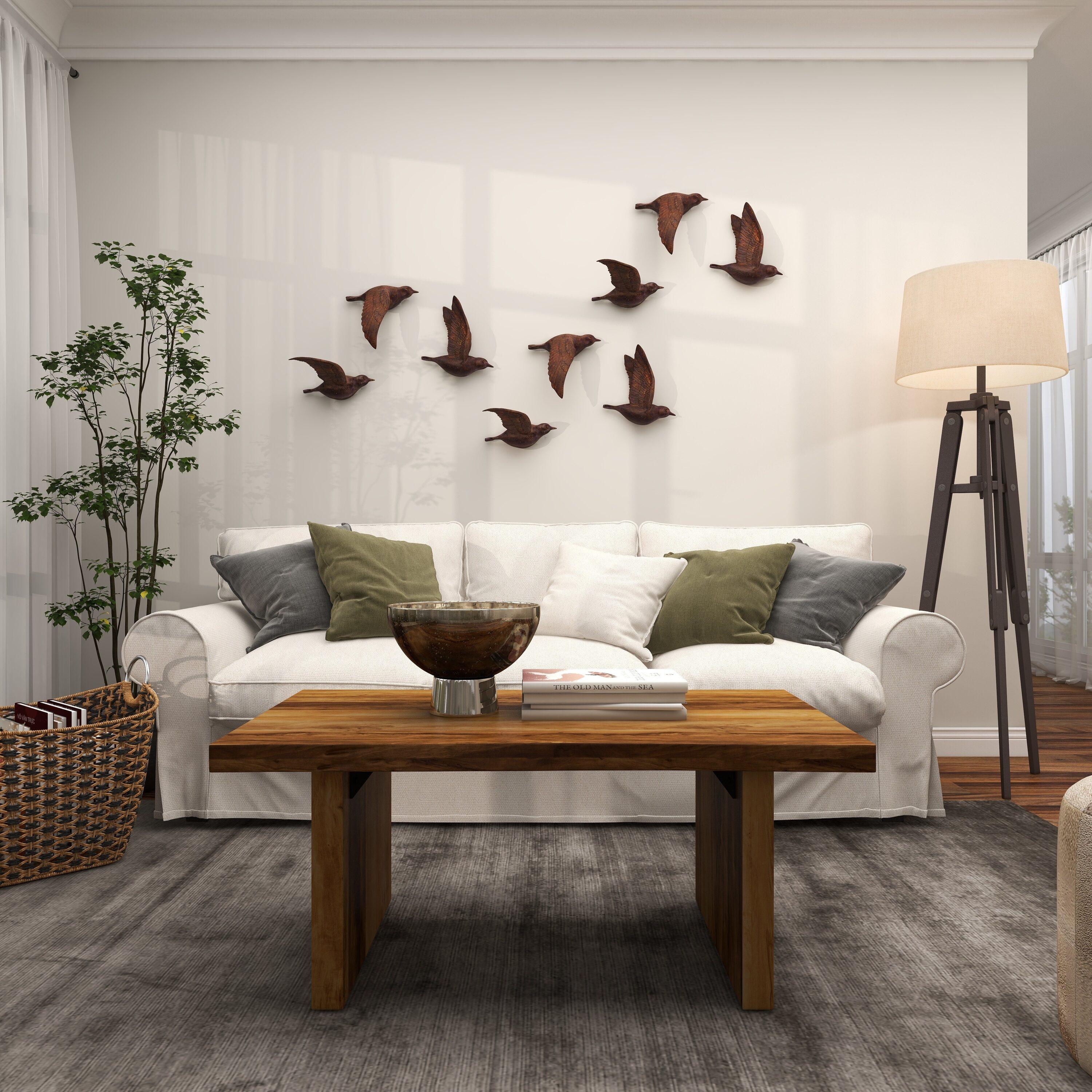 Polystone Bird Metallic 3D Sculpted Wall Decor Set of 3 Brown - Olivia & May: Ready to Hang, Coastal Style Decorative Sculptures