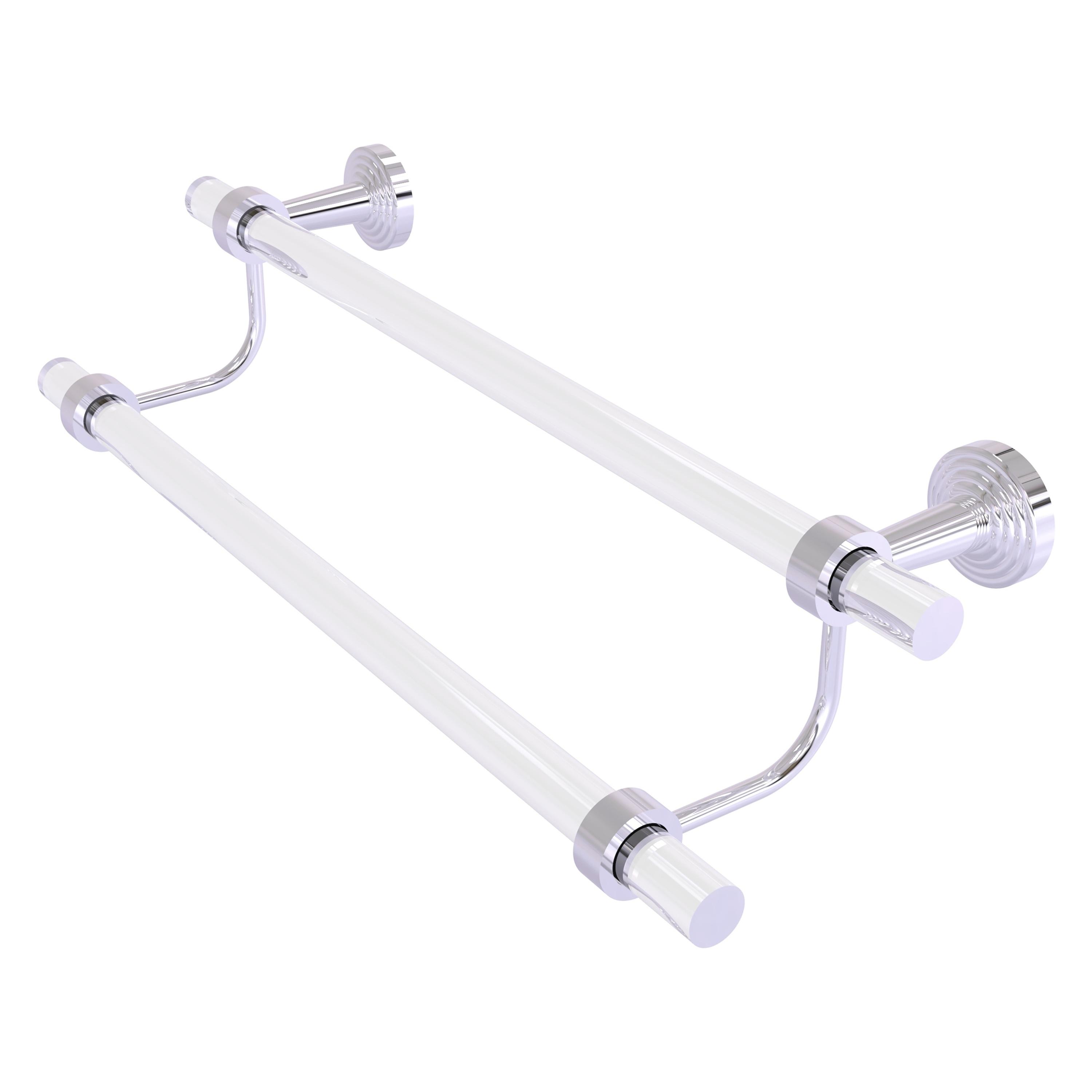 Polished Chrome and Clear Acrylic Double Towel Bar