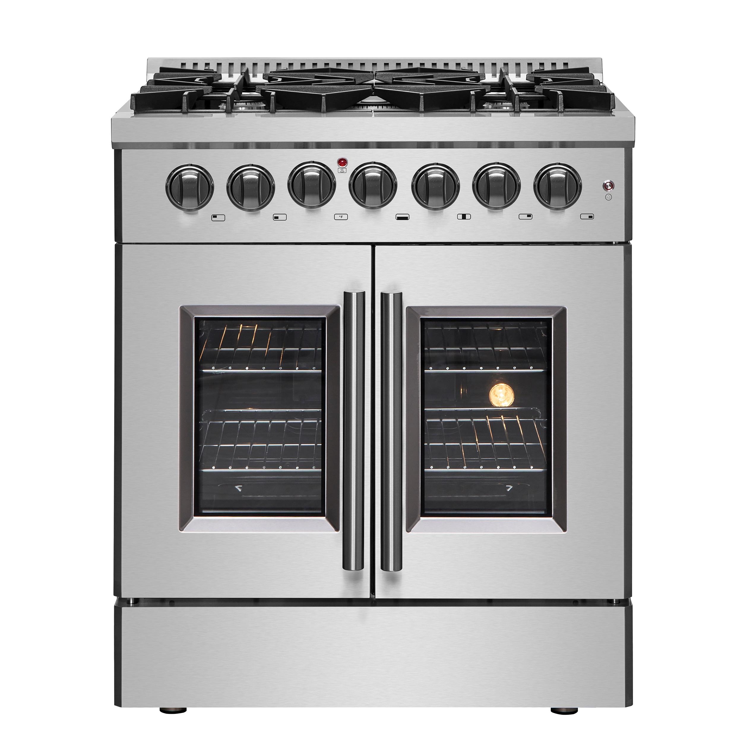 Galiano 30-inch French Door Dual Fuel Range All Stainless Steel with 5 Sealed Burners, 4.32 cu.ft.