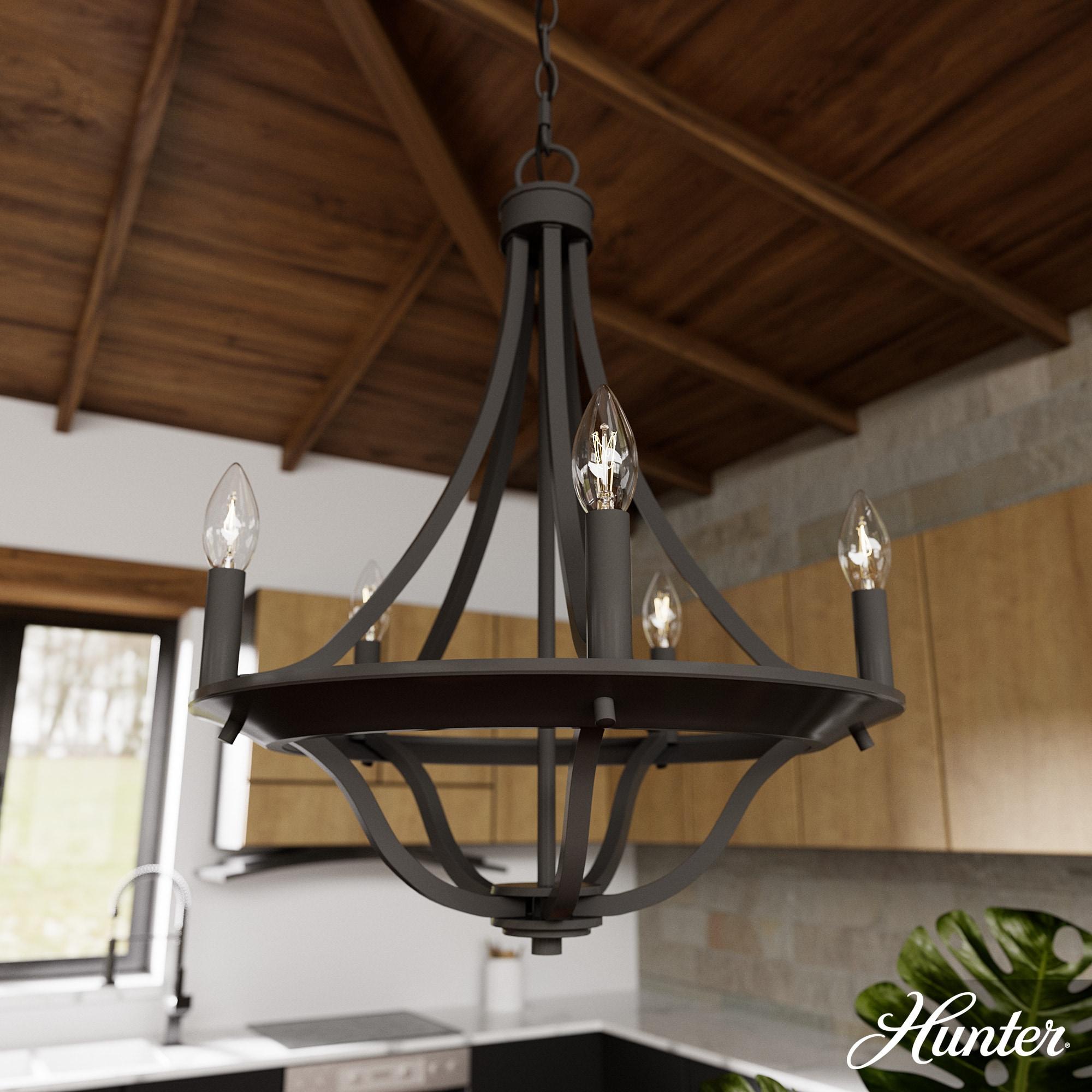 Perch Point 5 Light Candle Style Wagon Wheel Chandelier