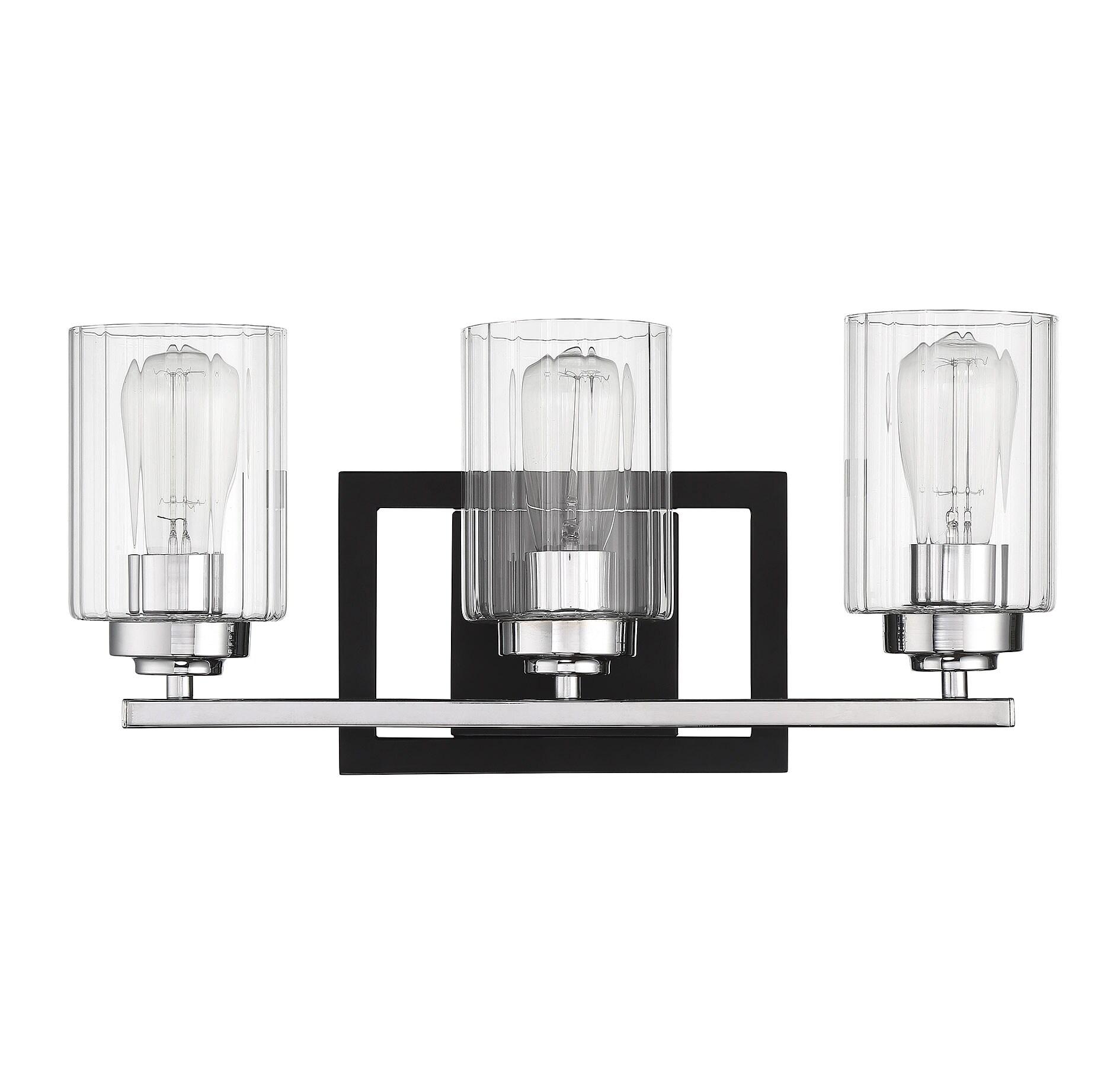Savoy House Redmond 3 - Light Vanity in  Matte Black/Polished Chrome