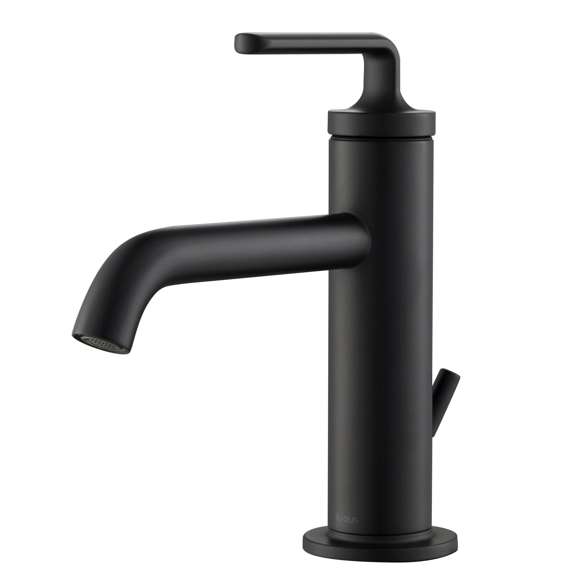 KRAUS Ramus Single Handle Bathroom Sink Faucet with Lift Rod Drain