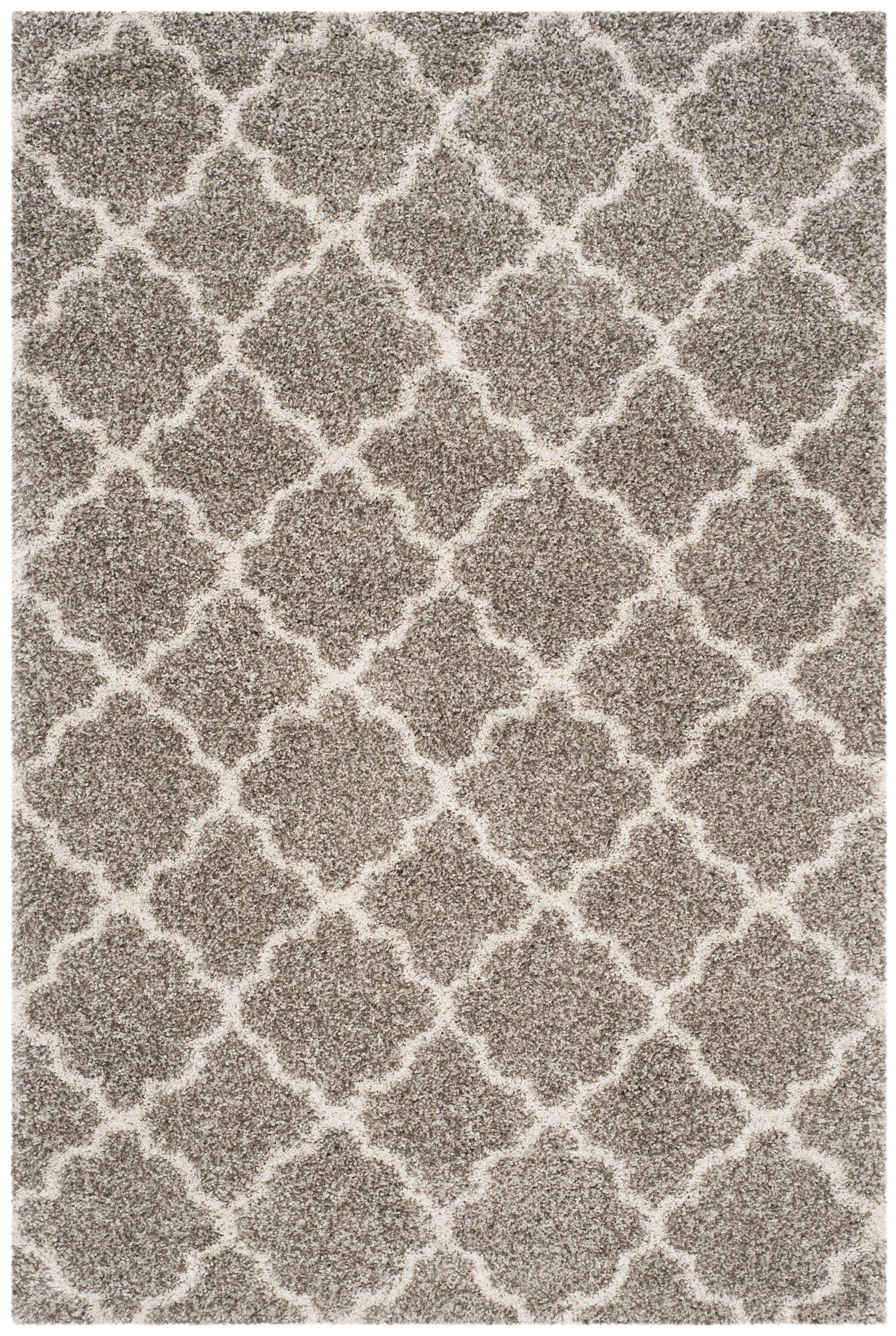 Hudson Shag SGH282 Power Loomed Indoor Area Rug - Grey/Ivory - 6'x9' - Safavieh