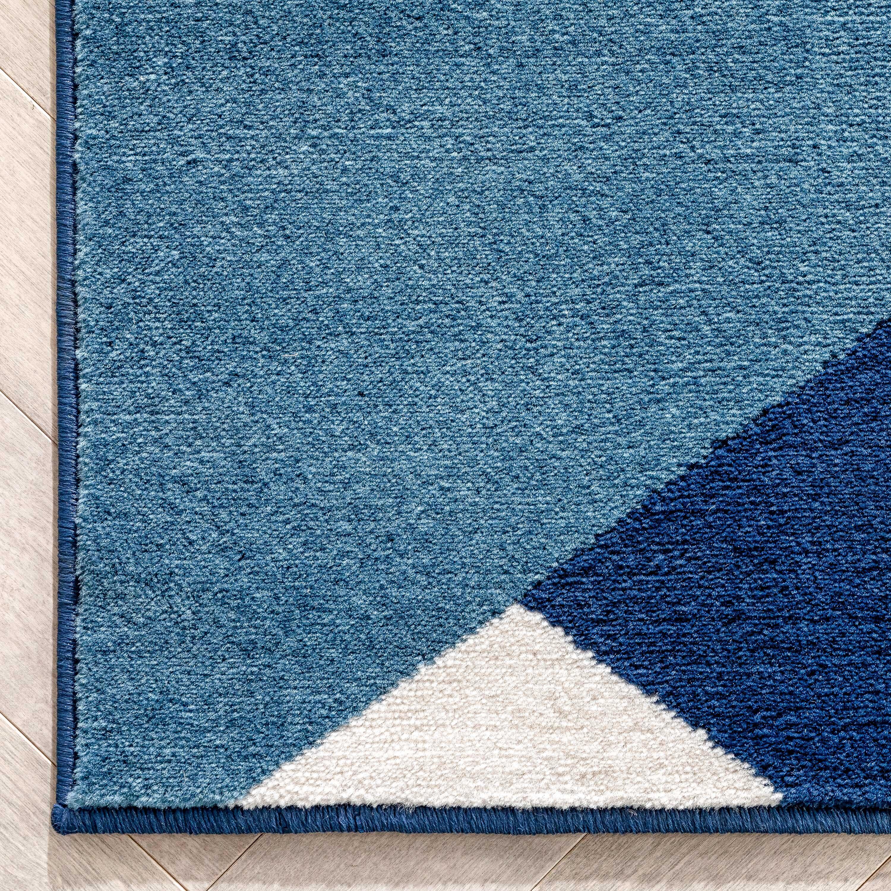 Well Woven Good Vibes Nora Modern Geometric Blue 3'11" x 5'3" Area Rug