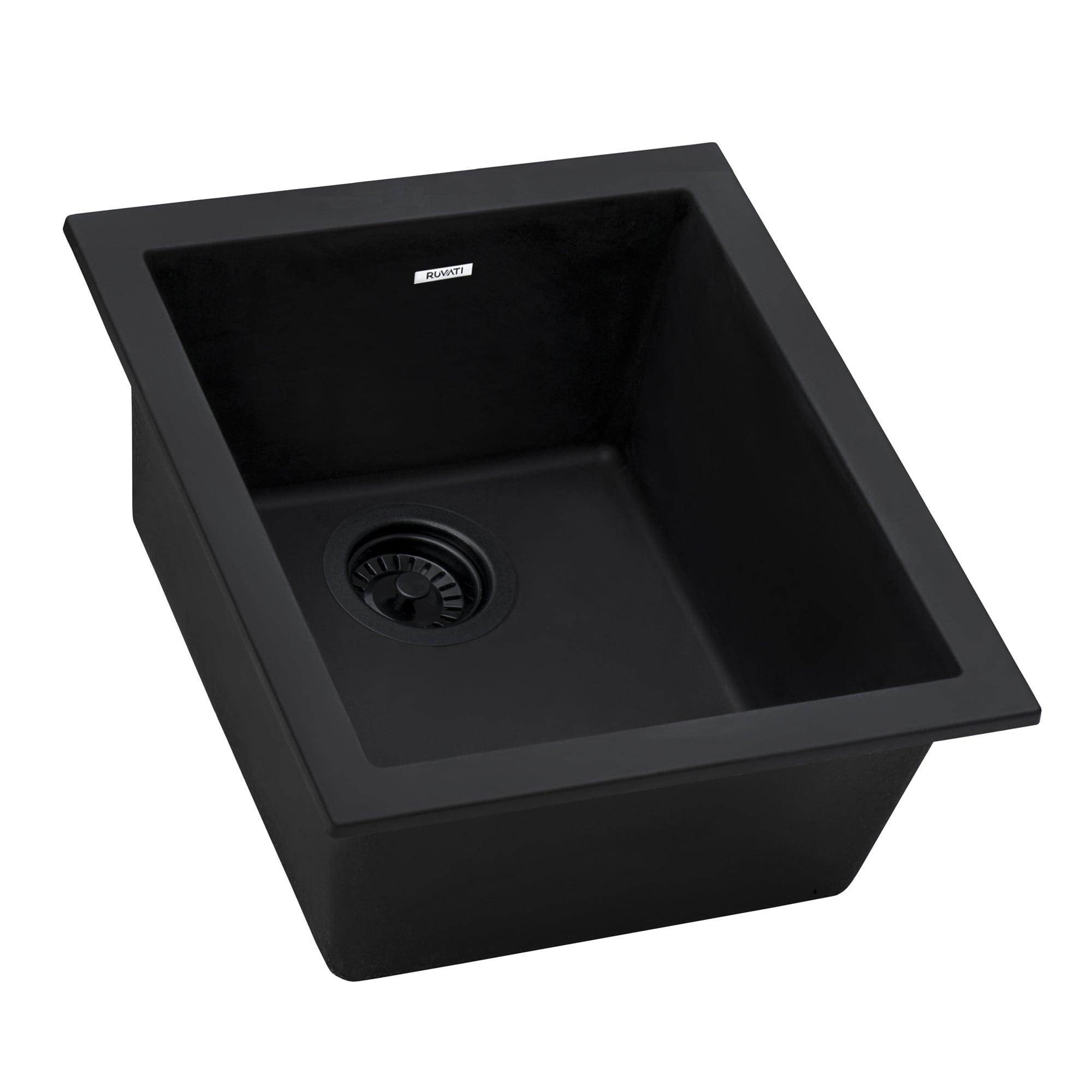 Ruvati 15 x 17 inch Granite Composite Undermount Single Bowl Wet Bar Prep Sink