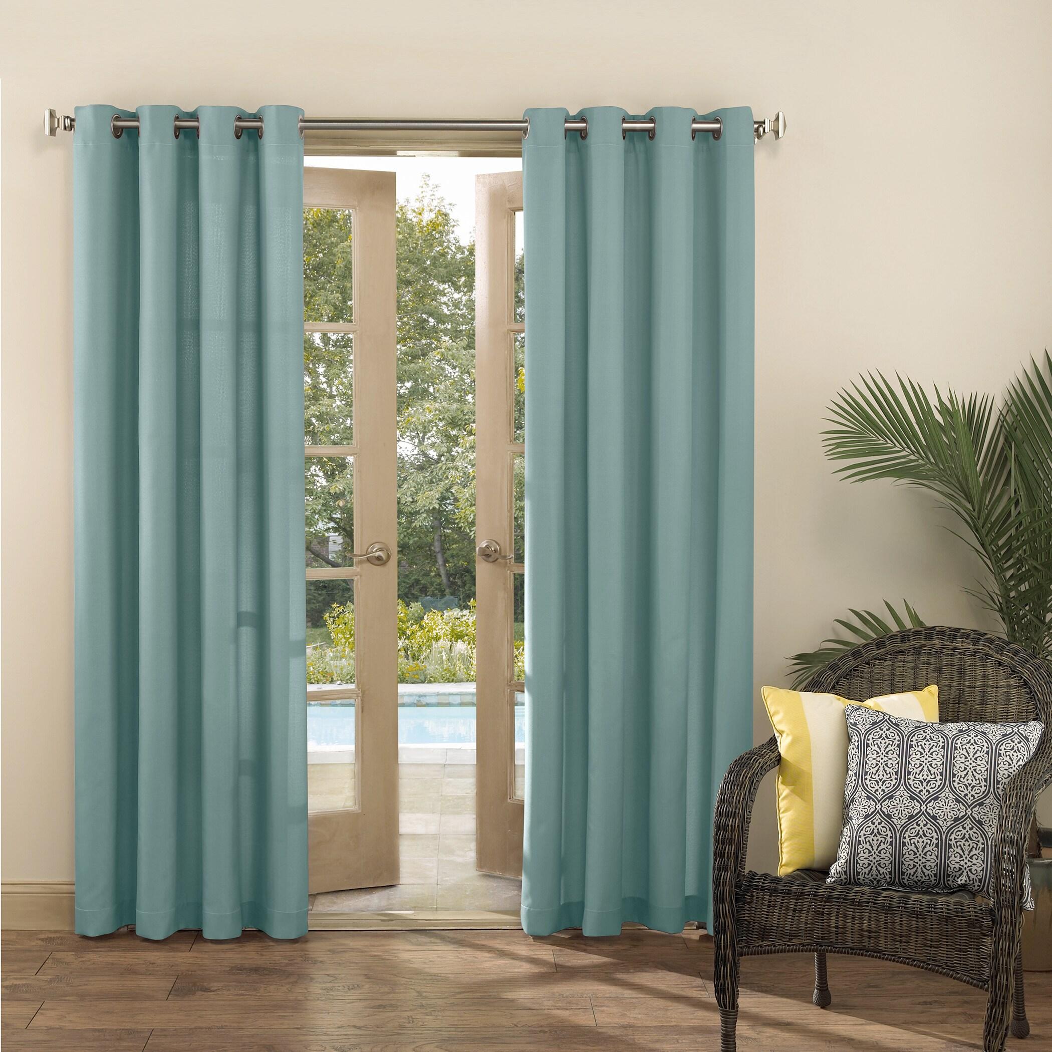Sailor Indoor/Outdoor UV Protectant Curtain Panel in Soft Teal-54 in. W x 108 in. L