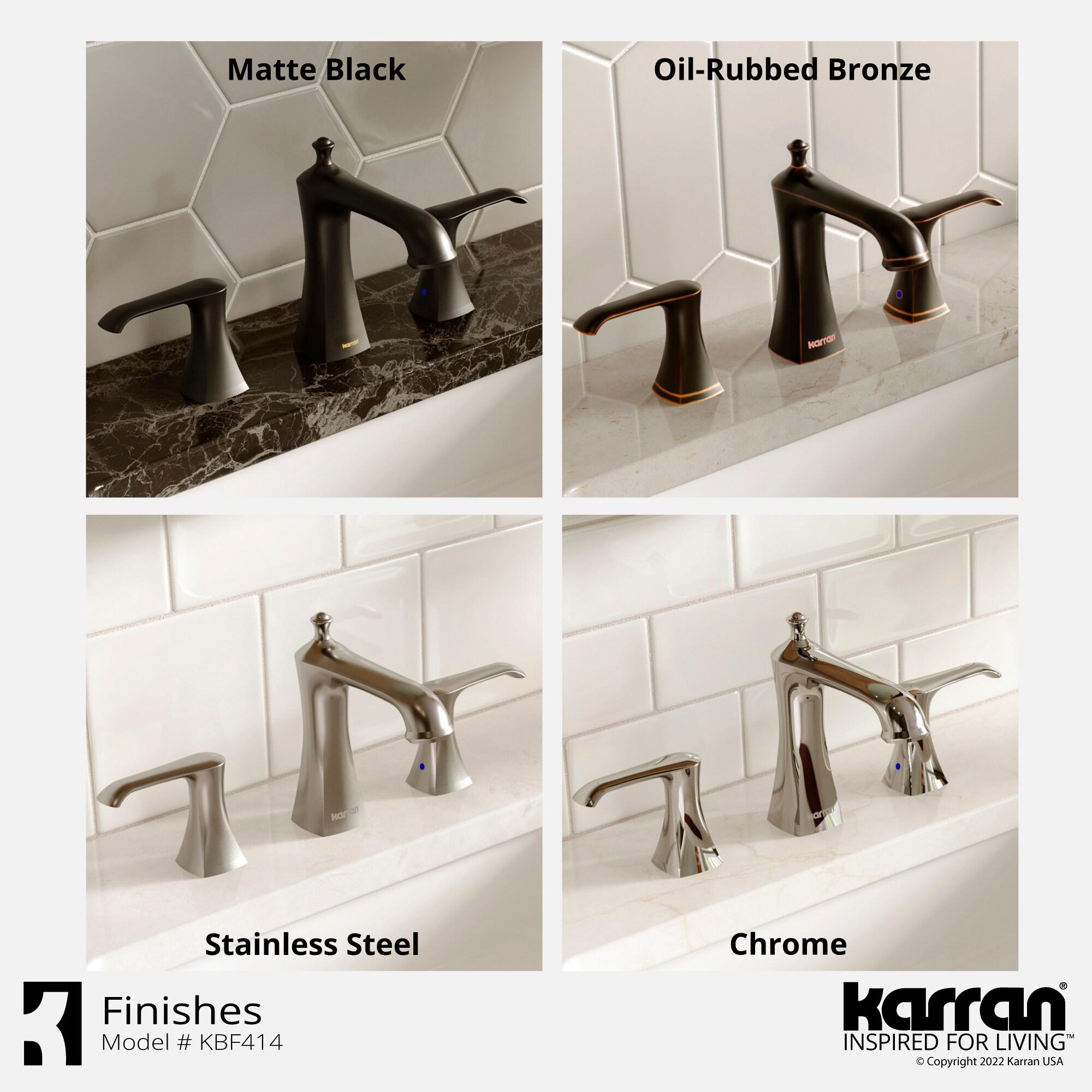Karran Woodburn 8 In. Widespread 2-Handle Bathroom Faucet With Matching Pop-up Drain