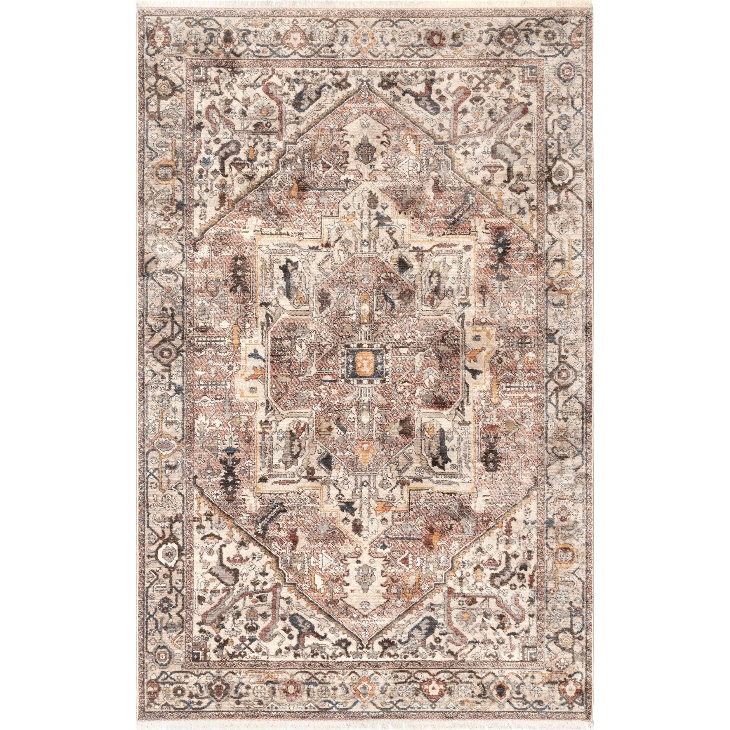 Nuloom Harriet Medallion 3x5 Accent Indoor Area Rug for Living Room Bedroom Dining Room Entryway Kitchen, Light Brown/Ivory