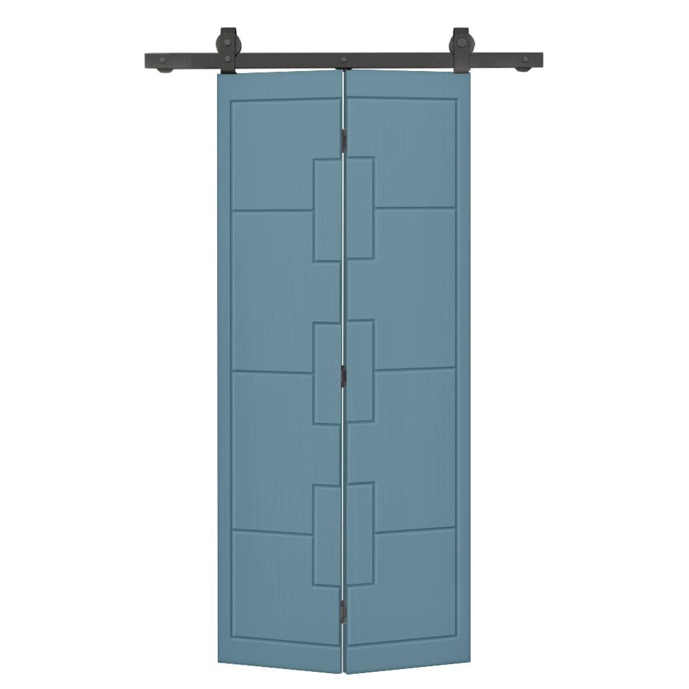 Calhome Modern Bi-Fold Barn Door with Sliding Hardware Kit