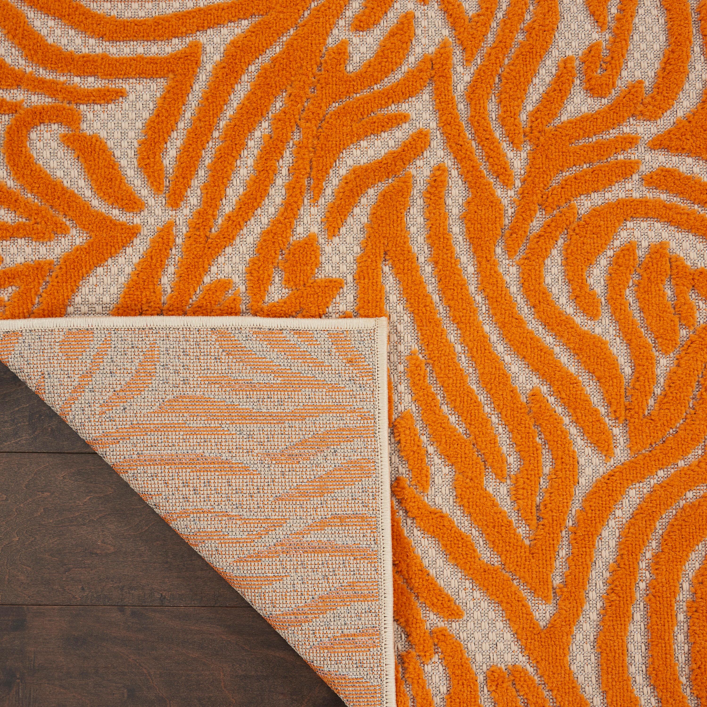 Nourison Aloha Vibrant Zebra Indoor/Outdoor Area Rug Orange 2'8" x 4'