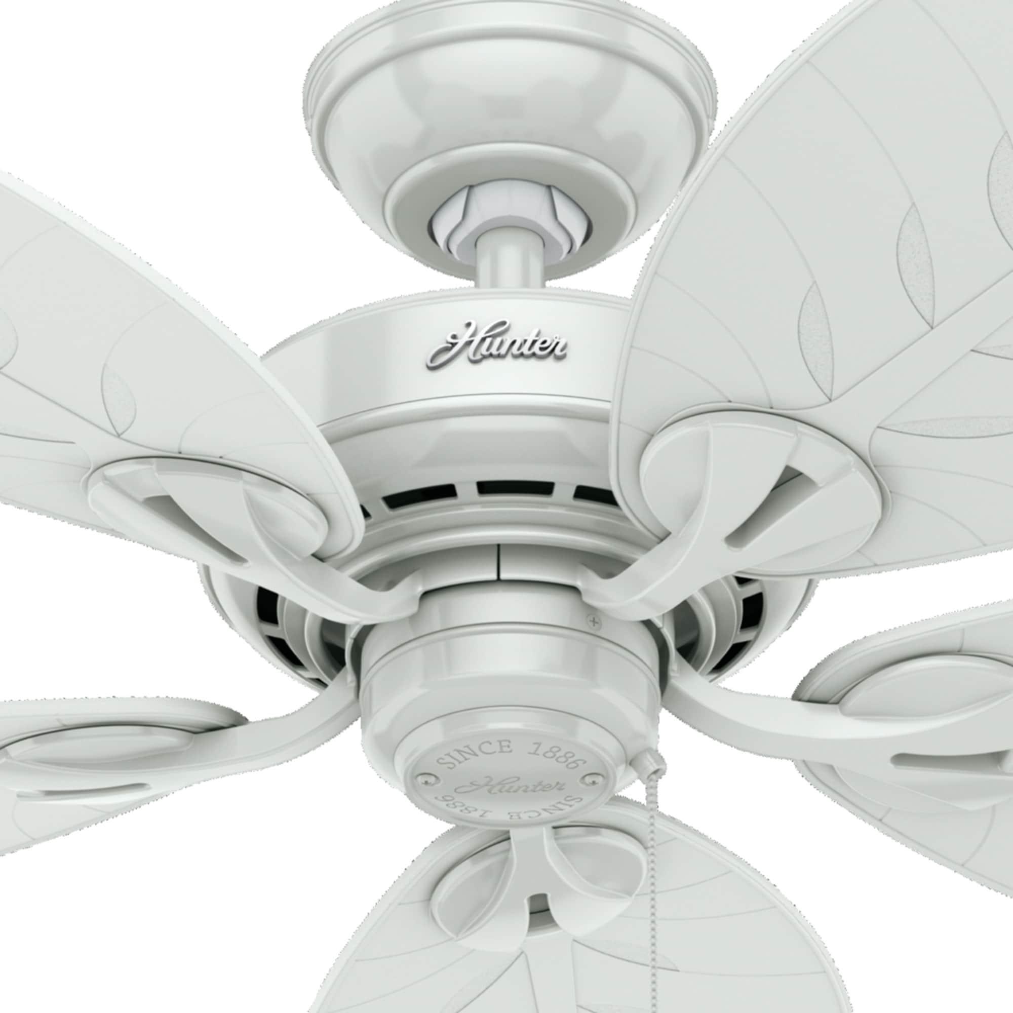 54" Bayview 5 - Blade Outdoor Tropical Leaf Ceiling Fan with Pull Chain