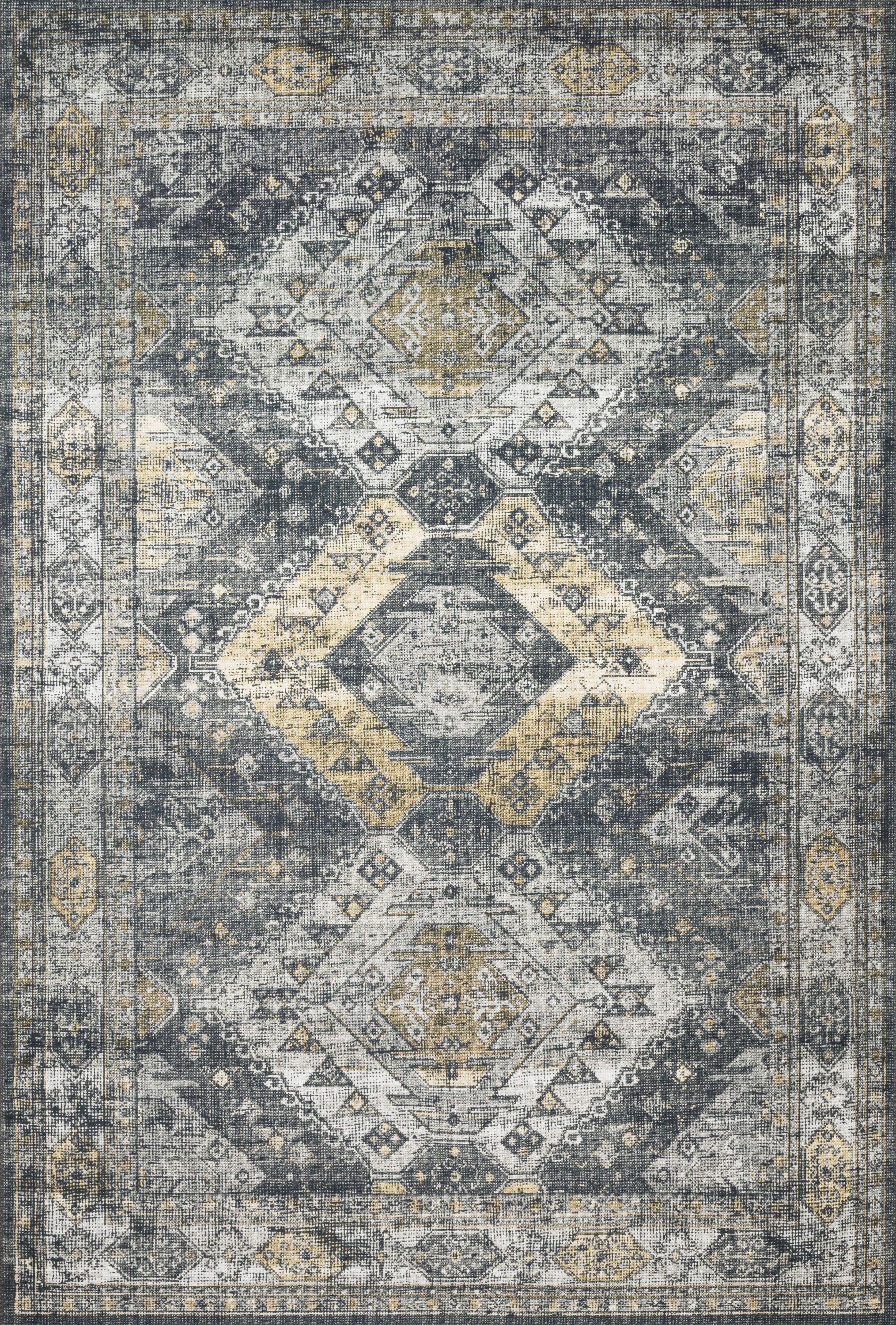 Graphite and Silver Hand-Knotted Oriental Rectangular Rug