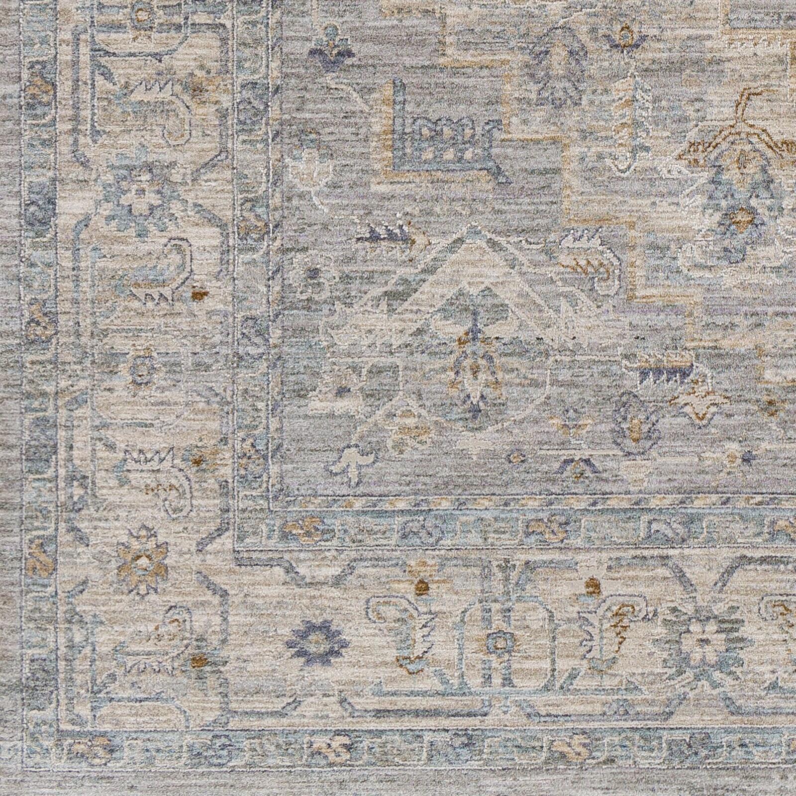 Easy-Care Reversible Gray Synthetic 5' x 7' Rectangular Rug