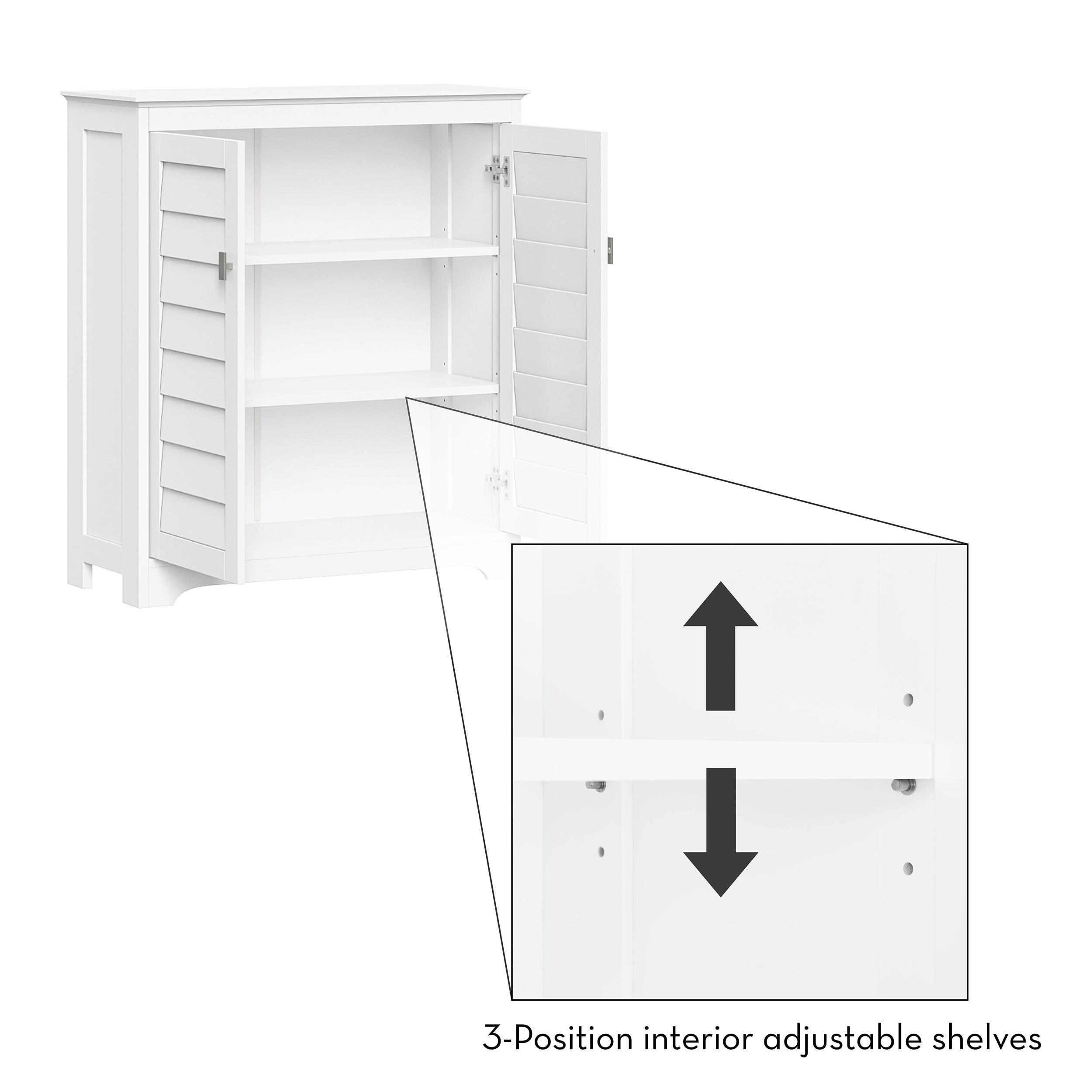 RiverRidge Brookfield Two-Door Floor Bathroom and Laundry Storage Cabinet and Organizer with Adjustable Shelves - White