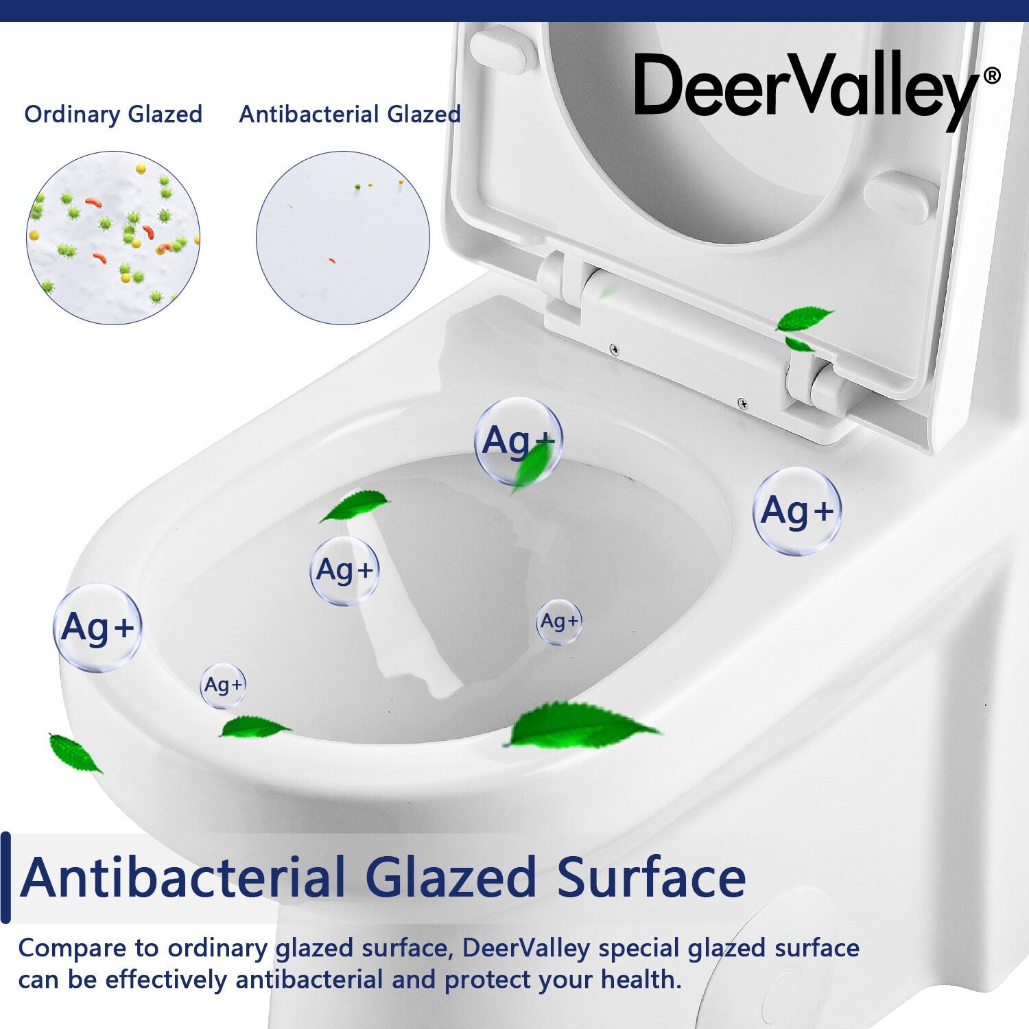 DeerValley Liberty Compact Toilets One-Piece Toilet With High-Efficiency Flush Round Toilet for Space-Saving Floor Mounted (Seat Included)