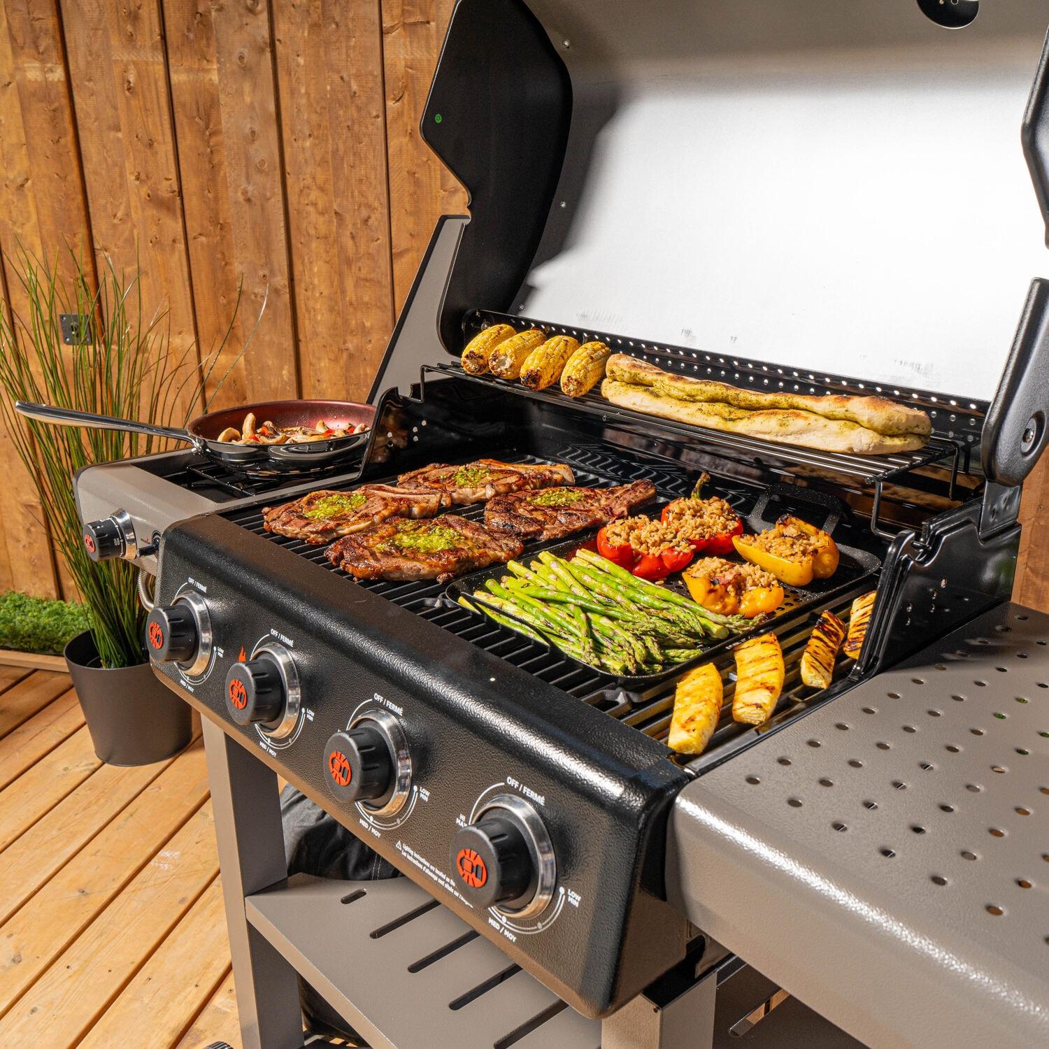 Coleman Cookout 4-Burner 36,000 BTU Propane BBQ Gas Grill w/ Side Burner, 637-Sq. In Cooking Surface