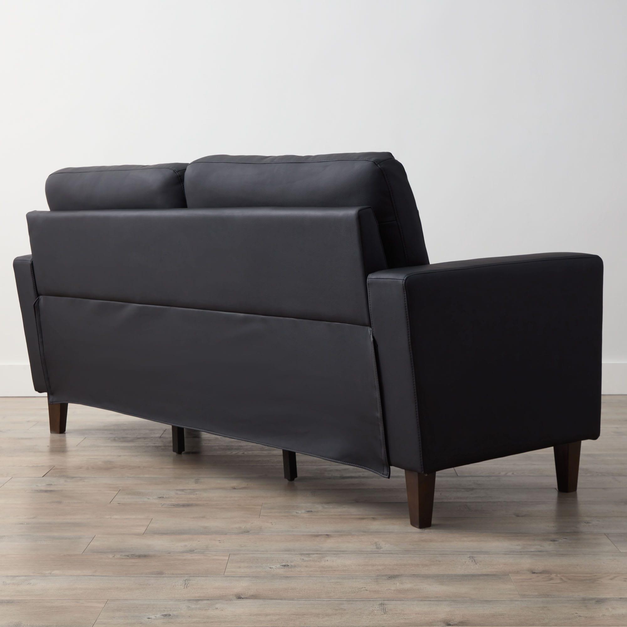 76” Brynn Upholstered Square Arm Sofa with Buttonless Tufting - Brookside Home