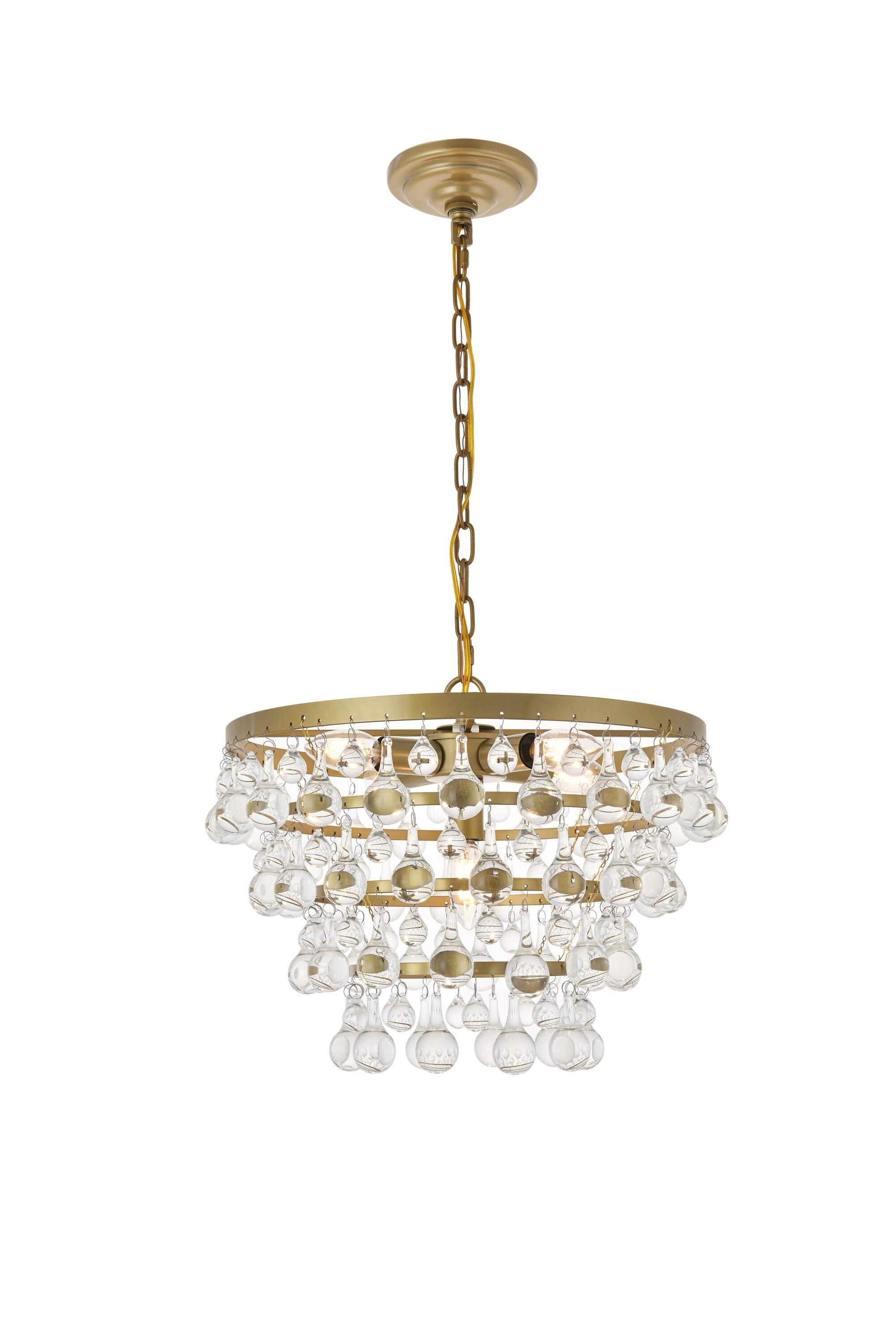 Elegant Lighting Kora 5 light Brass Pendant