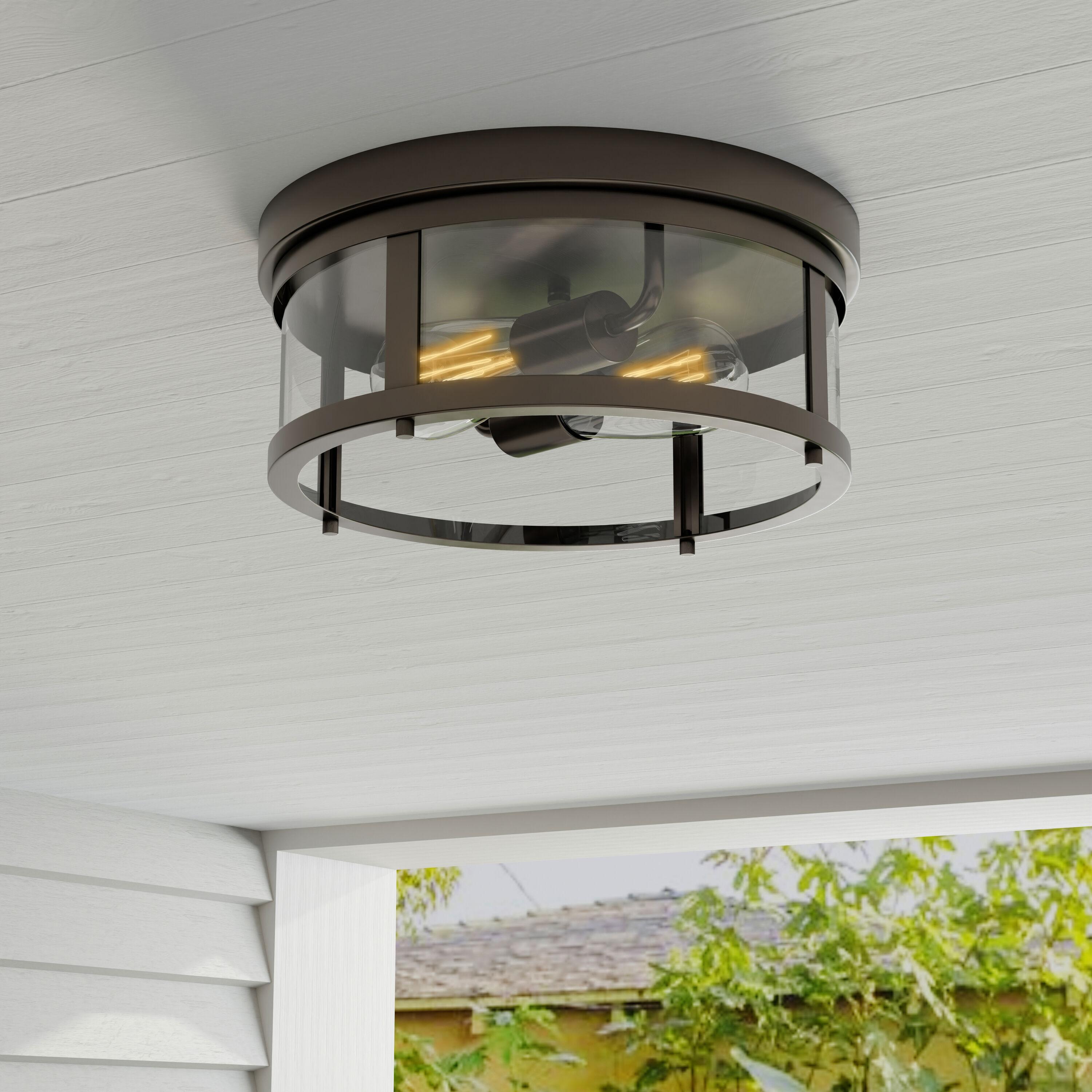 Progress Lighting - Two Light Flush Mount - Outdoor - Gunther - Outdoor Light -
