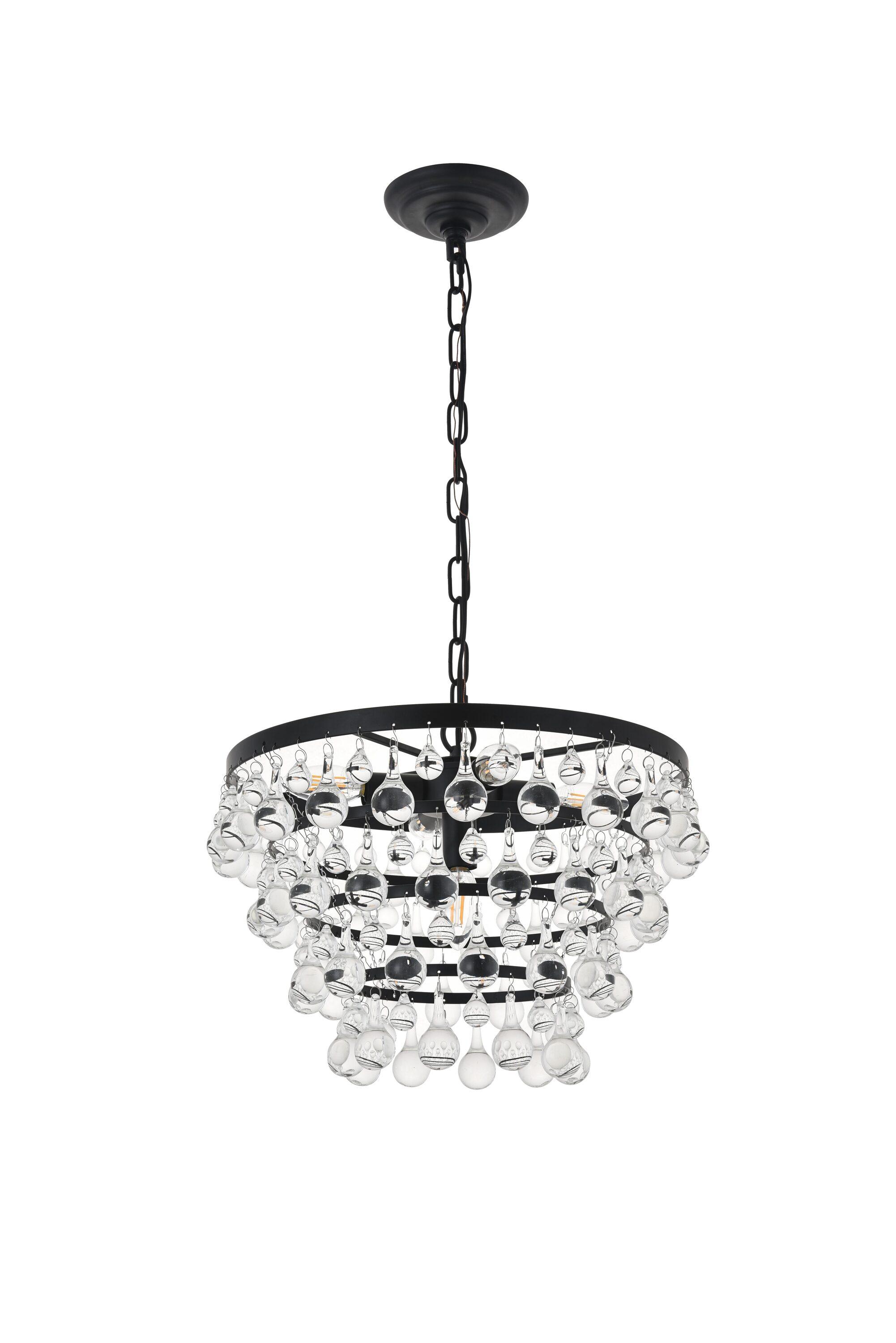 Elegant Lighting Kora 5 light Black Pendant