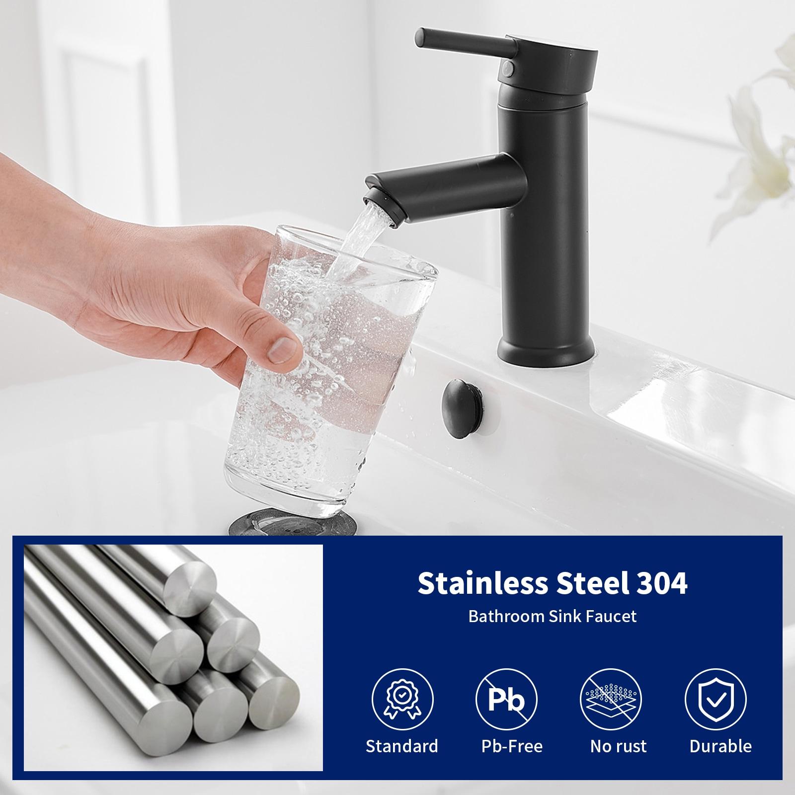 Single-Hole Single-handle Bathroom Faucet with Drain Assembly