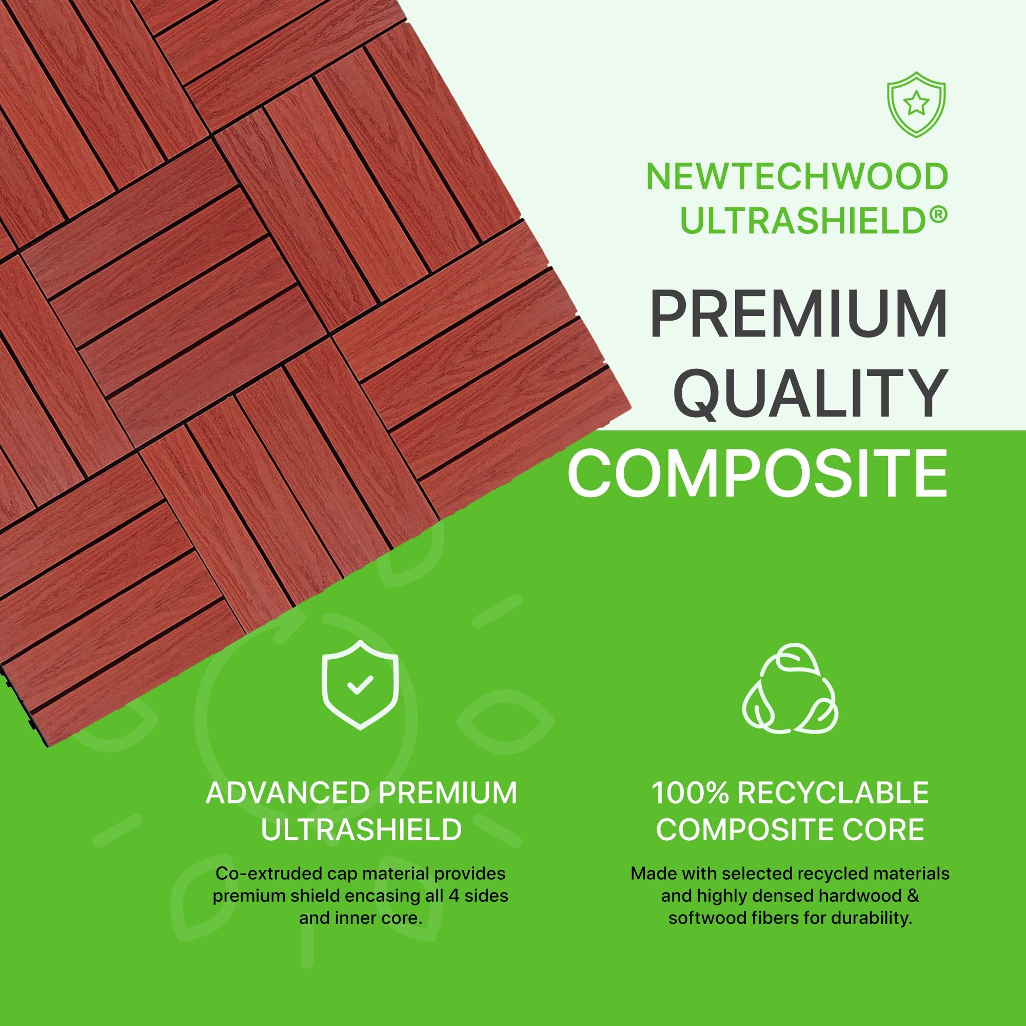 UltraShield Naturale Composite 12" x 12" Interlocking Deck Tile