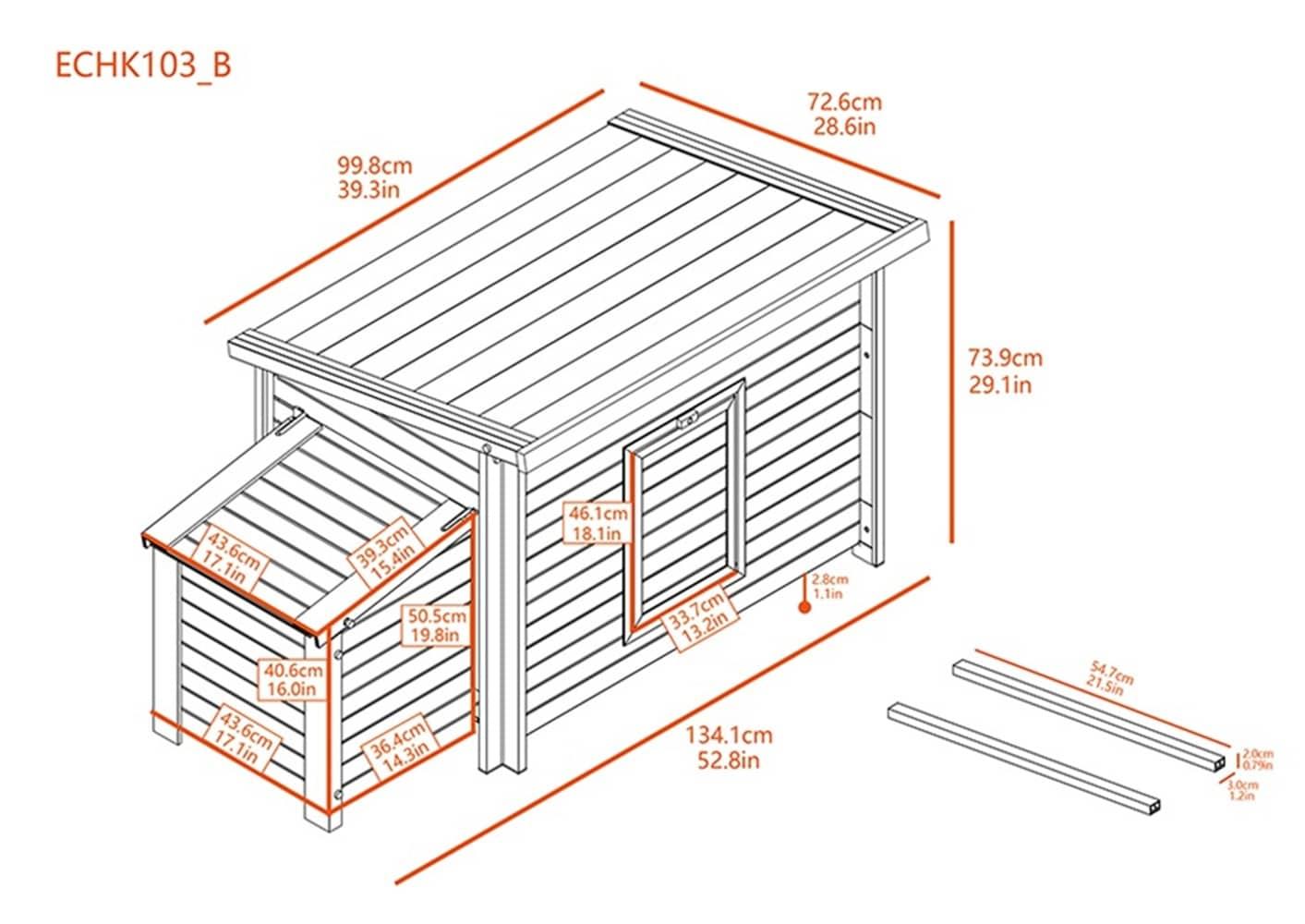 New Age Pet® ECOFLEX® Red Fontana Chicken Barn, Eco-Friendly and Non-Toxic Urban Coop for 2-3 Chickens, Easy Assembly, with Nesting Box and Roosting Bars, Moisture and Odor Resistant