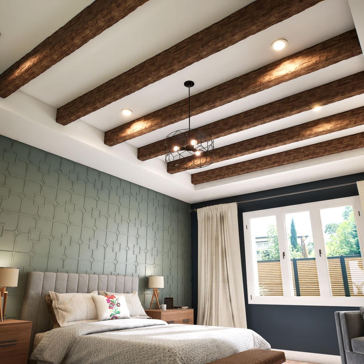 Ekena Millwork Salvaged Timber HeritageTimber Faux Wood 3-Sided Ceiling Beam (U-Beam)