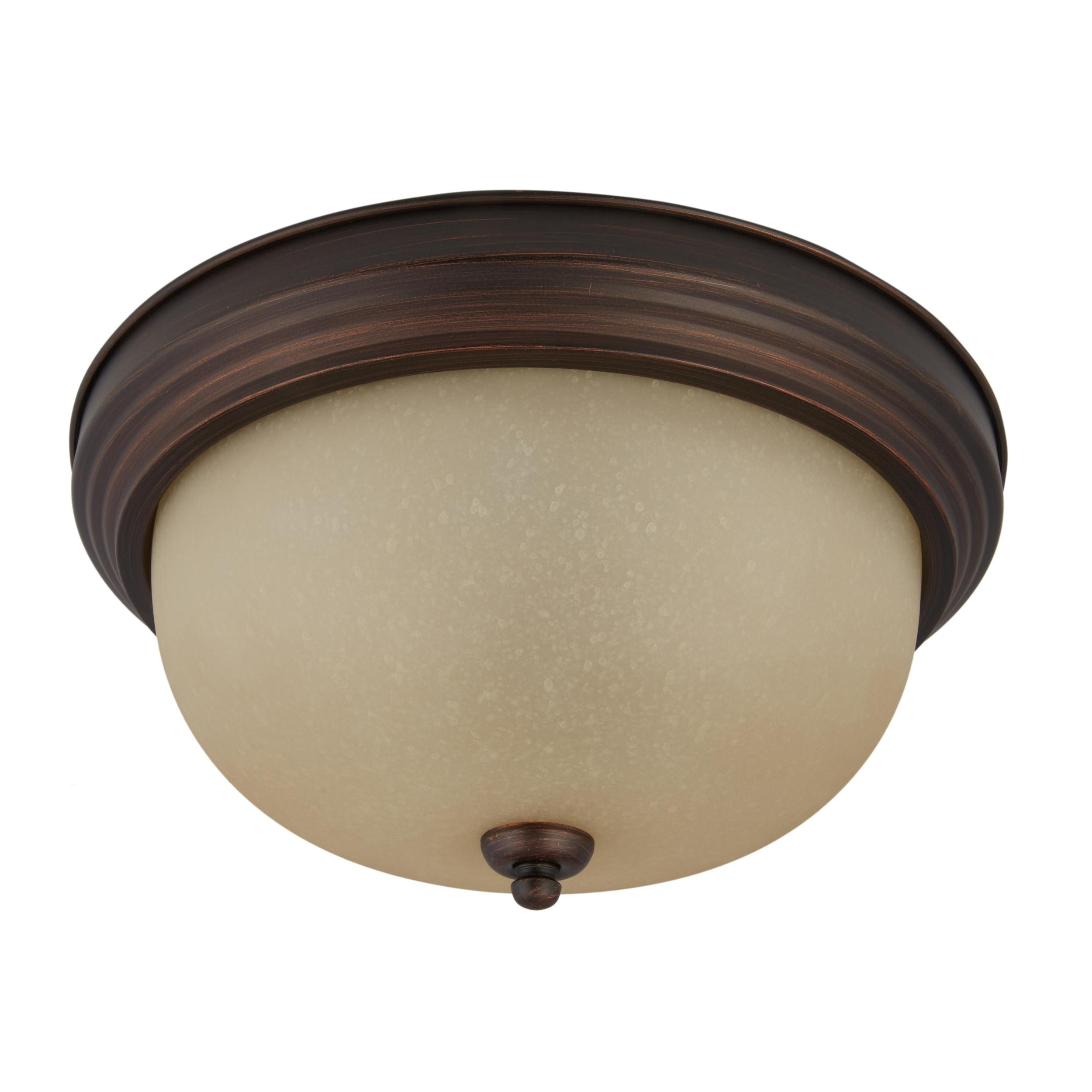 Geary Bronze 3-Light LED Flush Mount with Amber Scavo Glass
