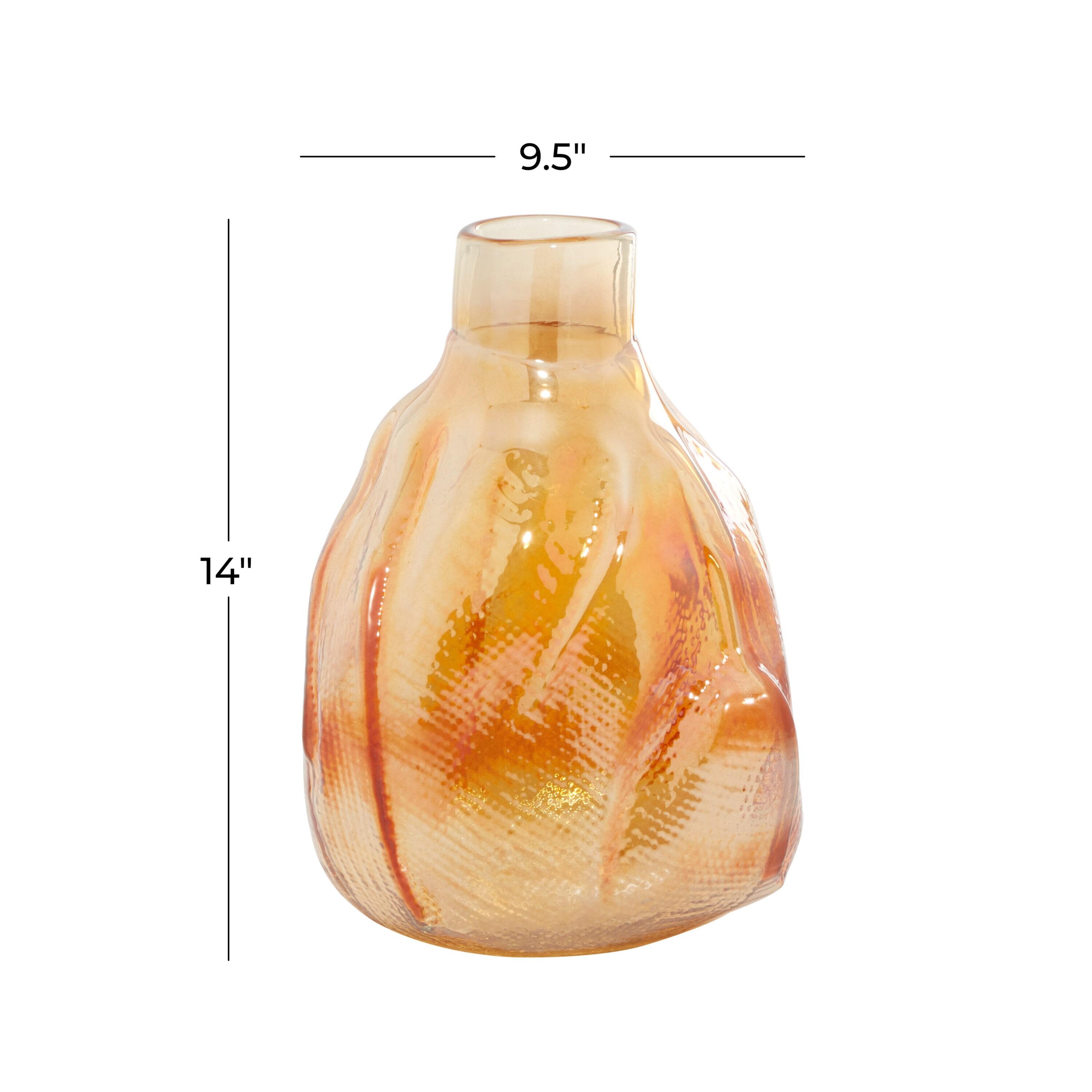 CosmoLiving by Cosmopolitan 14" Handmade Blown Gold Glass Vase