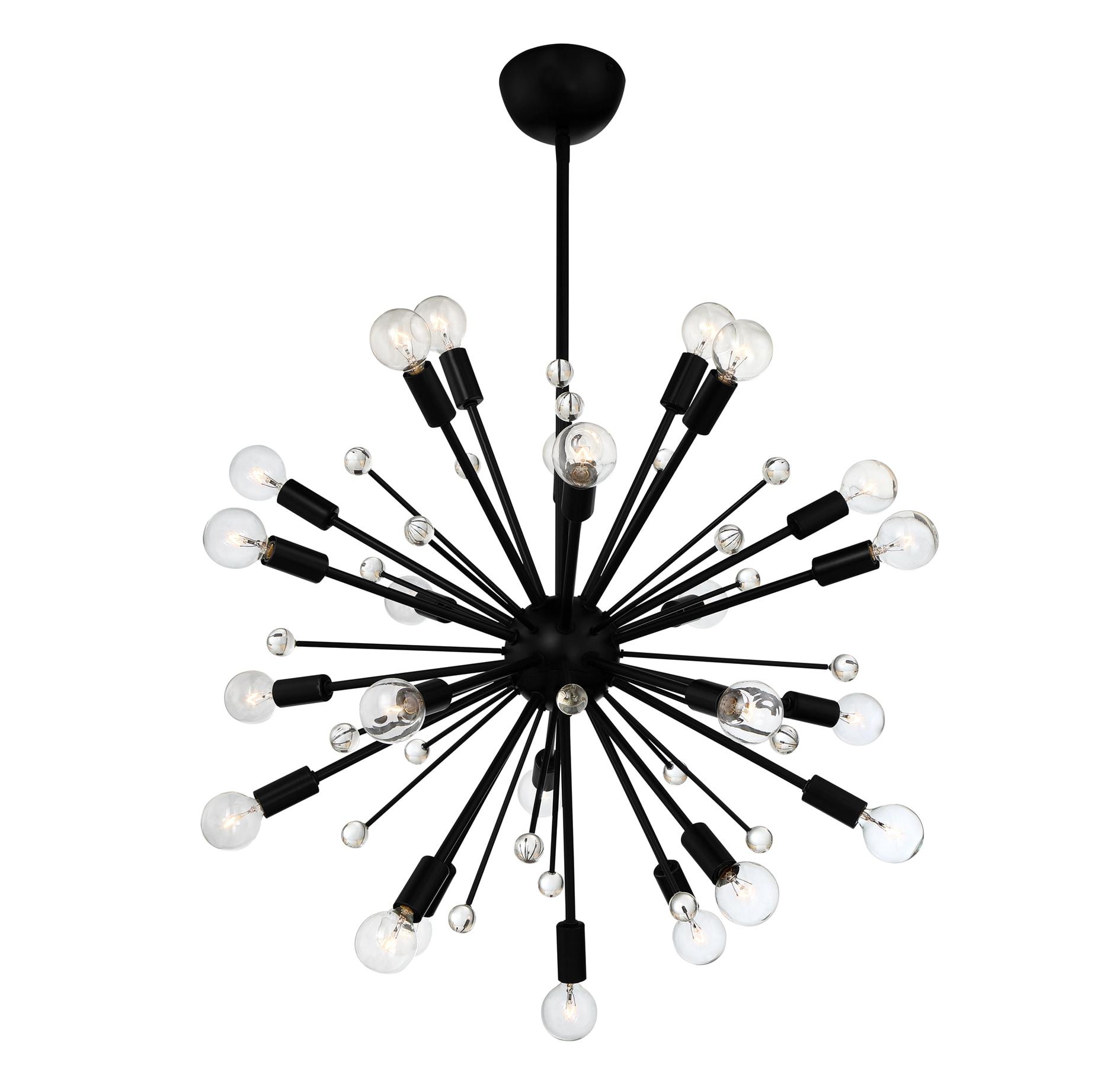 24 Light Metal Dimmable Sputnik Chandelier