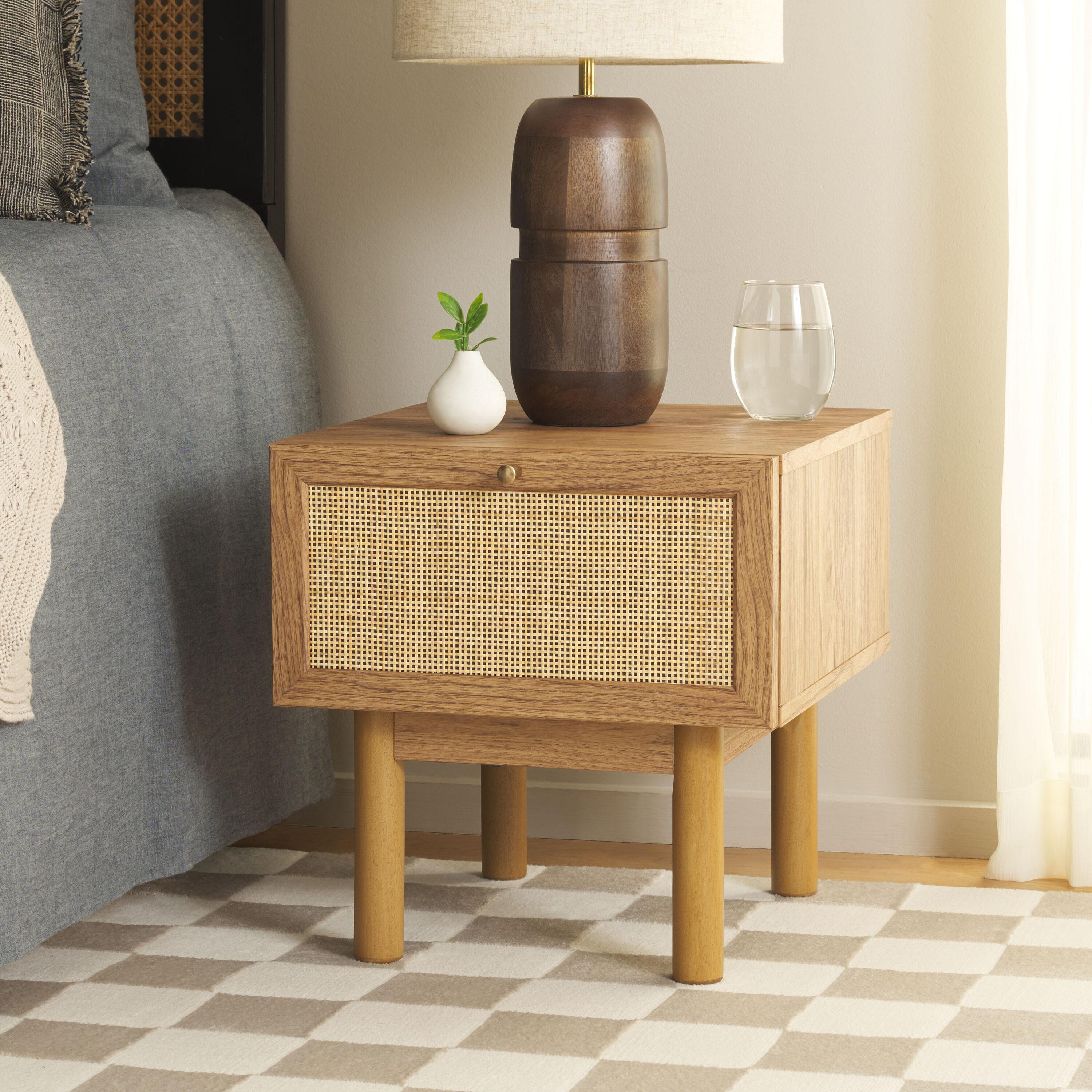 Aino 1 Drawer Nightstand - Oak/Natural - Safavieh