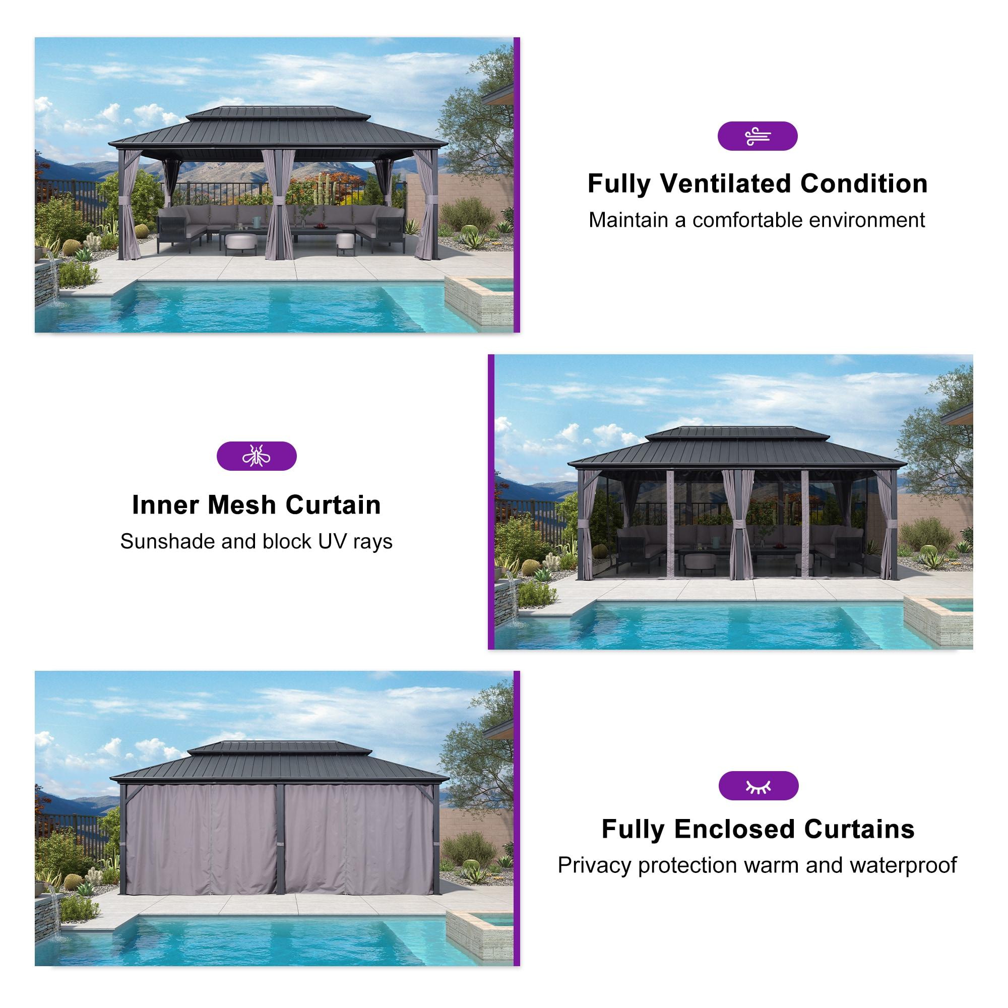 Purple Leaf Aluminum Patio Gazebo